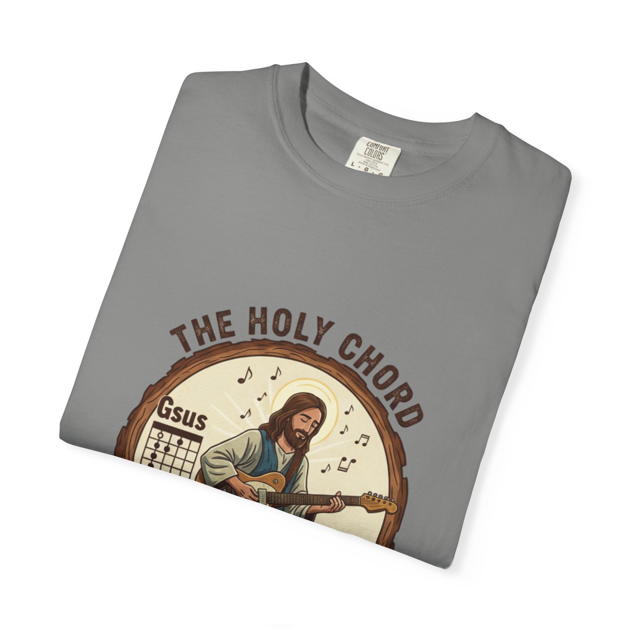 The Holy Chord Gsus T-Shirt: Faith, Music, and the Fret Life.