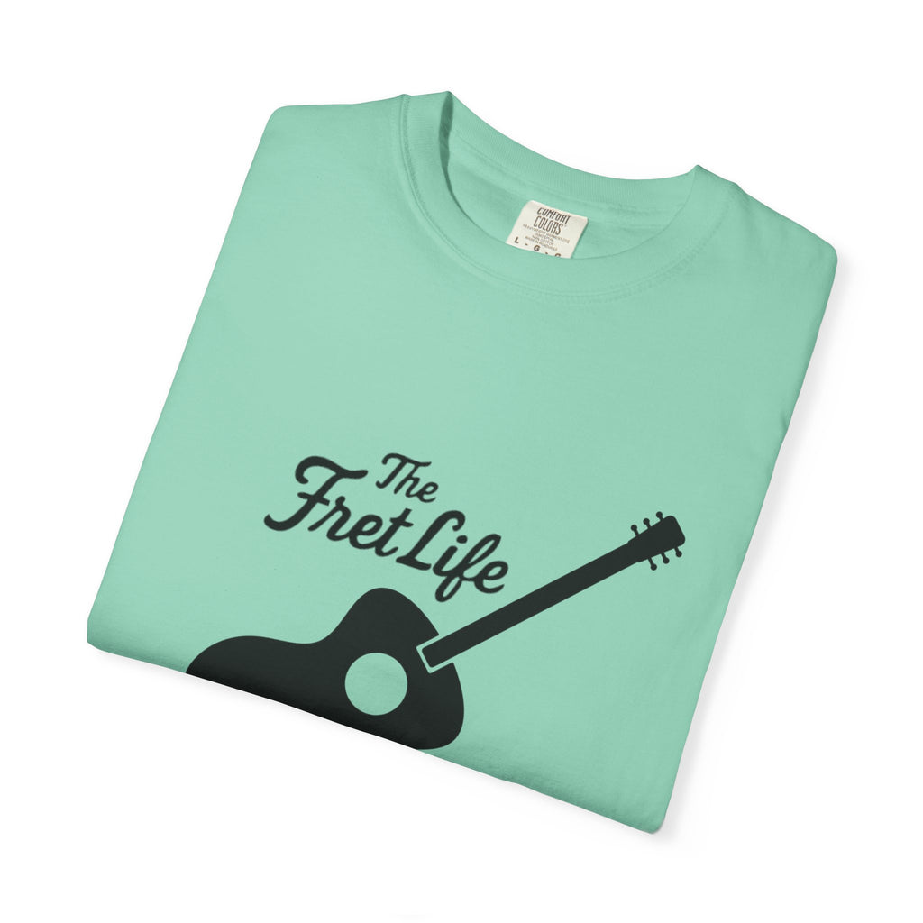 Acoustic Guitar, The Fret Life, Unisex Garment-Dyed T-shirt