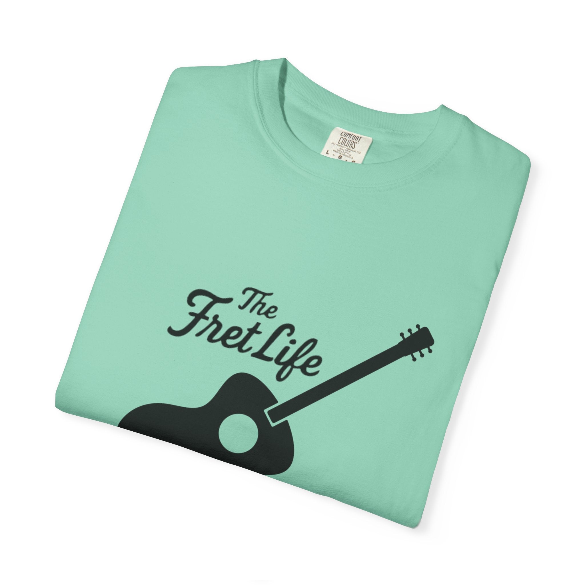 Acoustic Guitar, The Fret Life, Unisex Garment-Dyed T-shirt