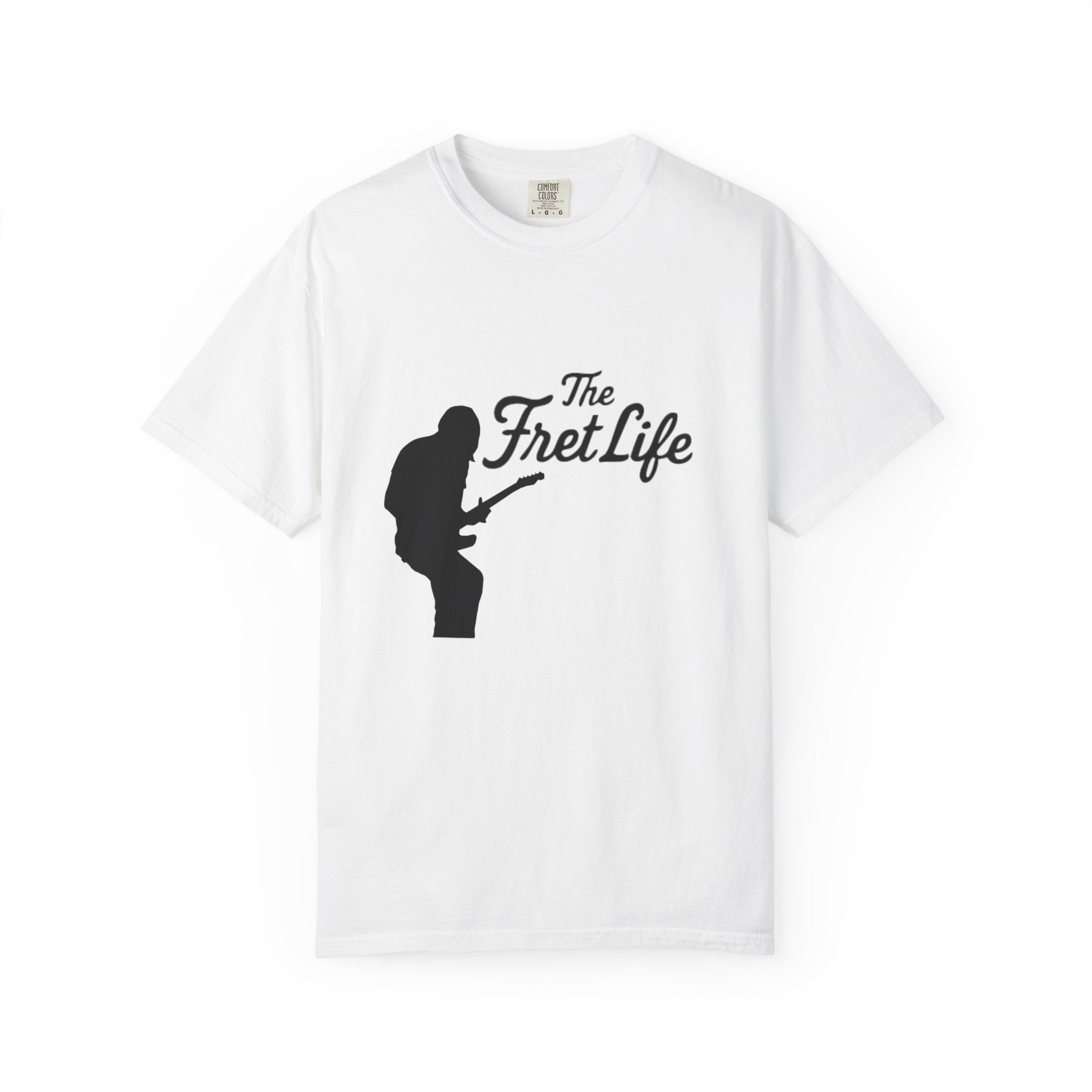 Guitar Player T-shirt with The Fret Life Logo