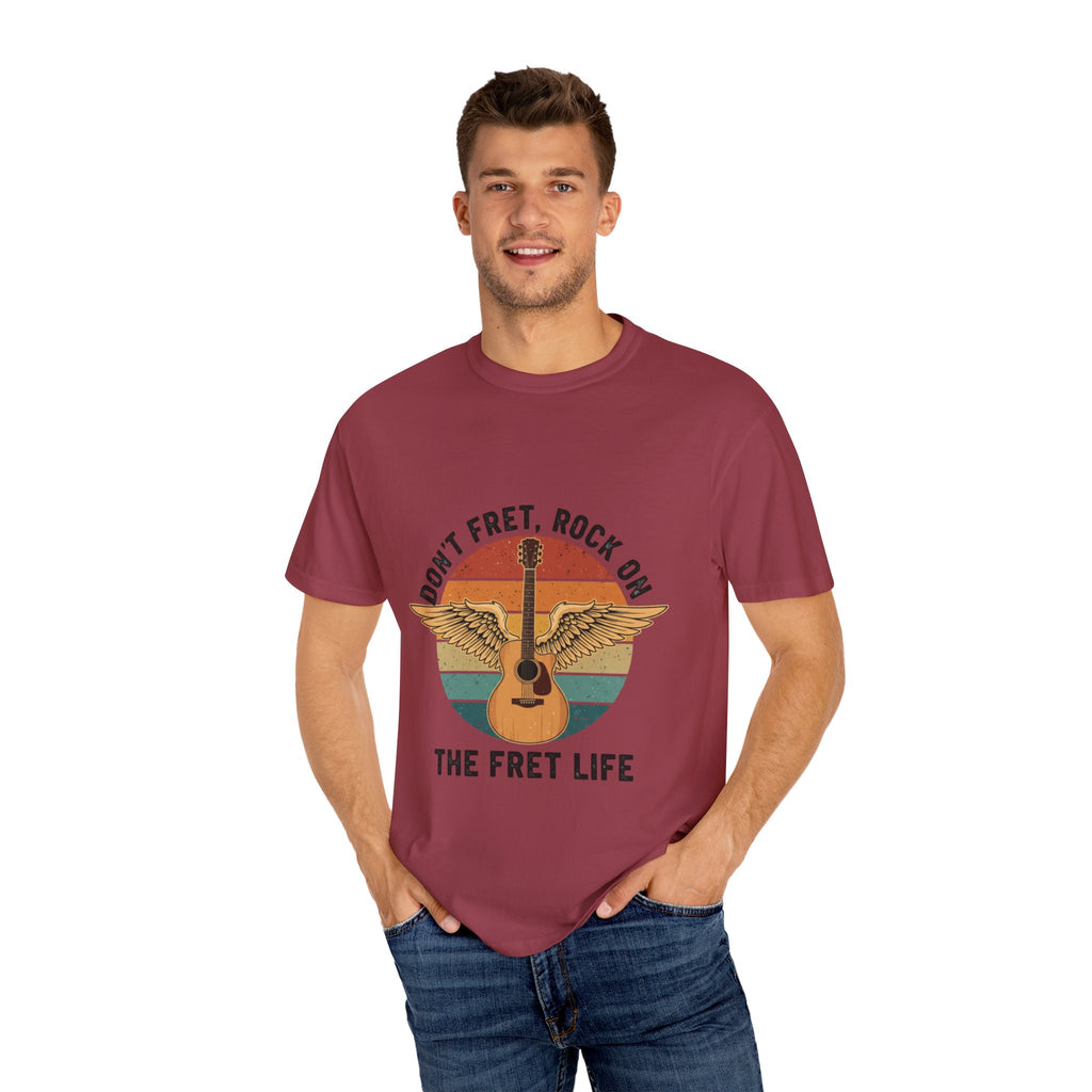 Don't Fret, Rock On Winged Guitar T-Shirt