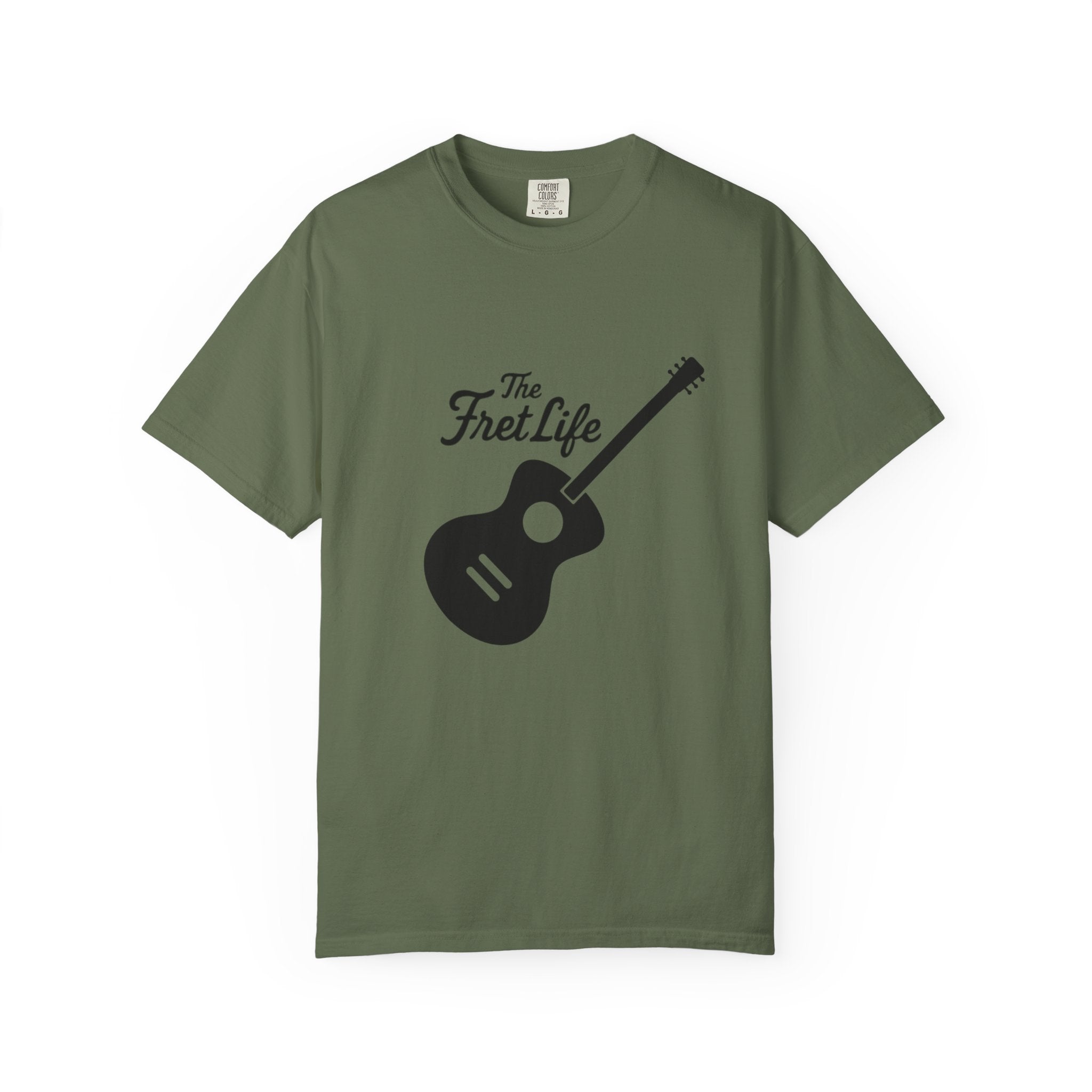 Acoustic Guitar, The Fret Life, Unisex Garment-Dyed T-shirt