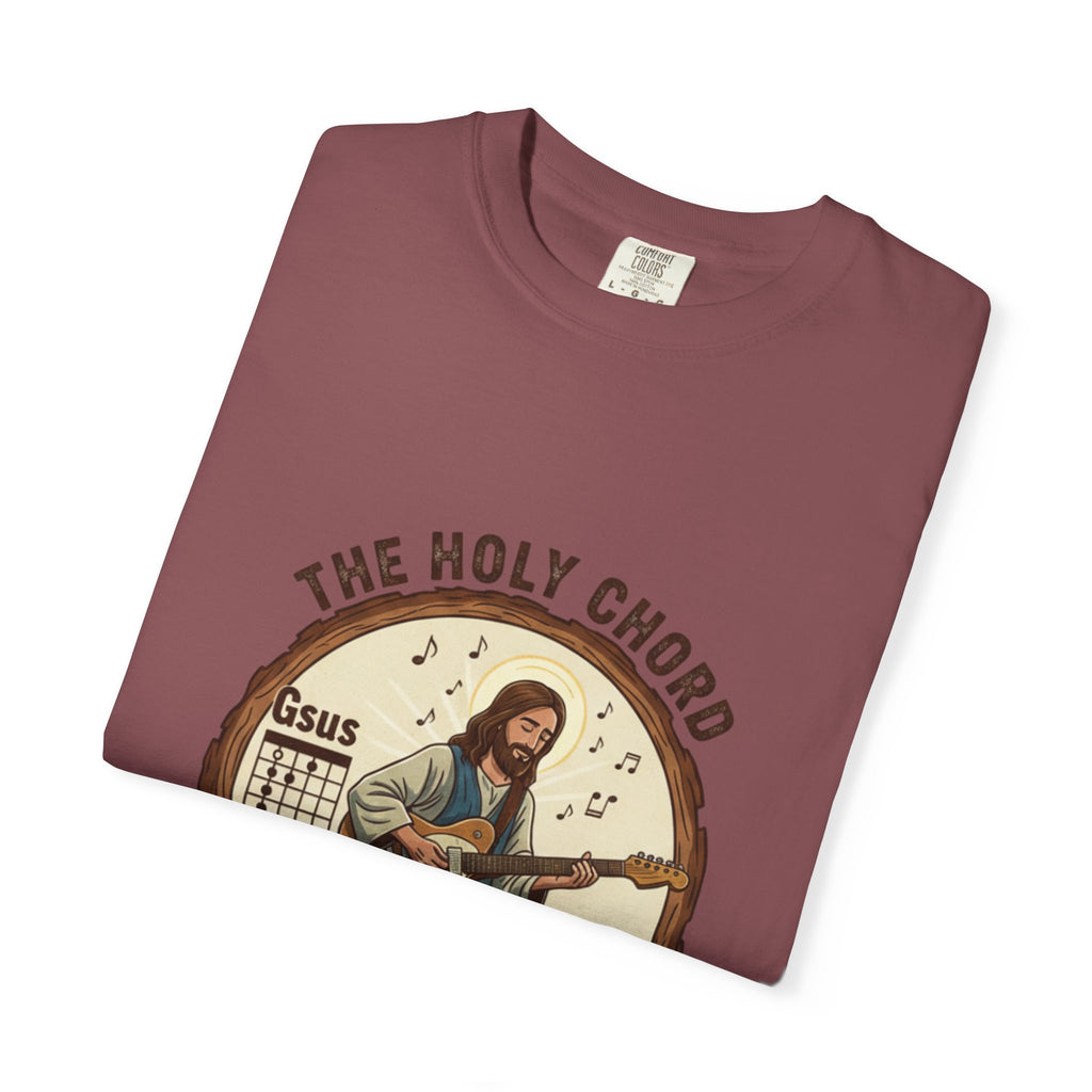 The Holy Chord Gsus T-Shirt: Faith, Music, and the Fret Life.