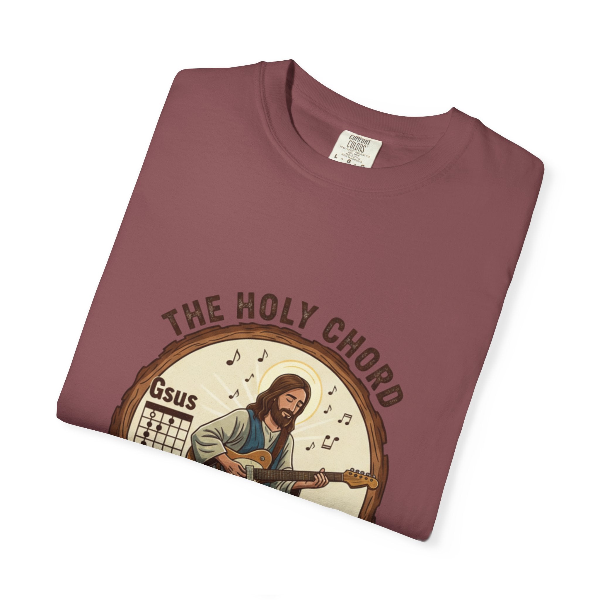 The Holy Chord Gsus T-Shirt: Faith, Music, and the Fret Life.