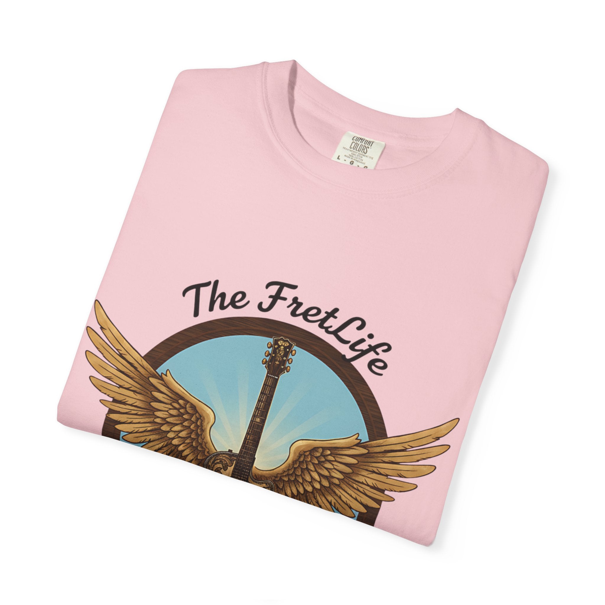 Winged Guitar T-shirt - The Fret Life Logo, Music Lover Gift
