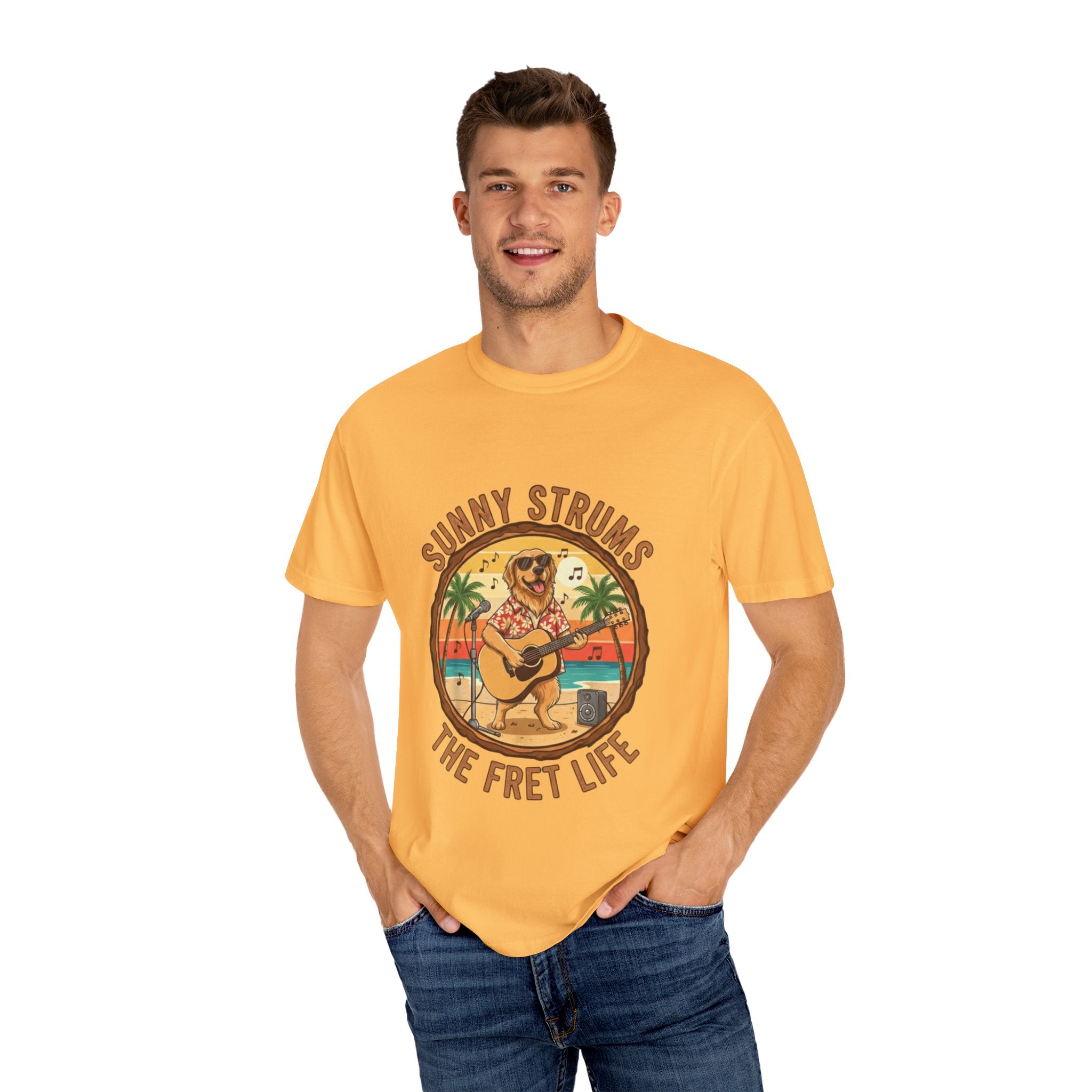 Sunny Strums: Golden Retriever Acoustic Serenade Tee