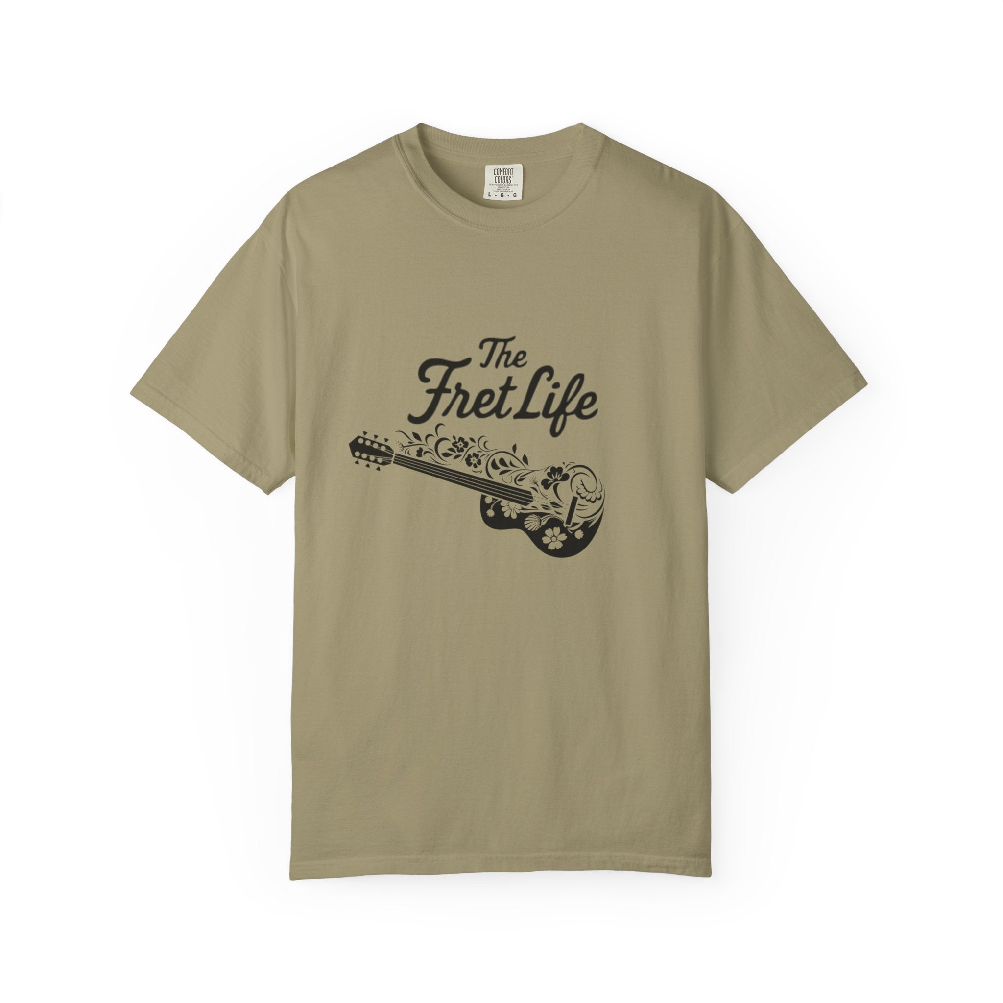 T-shirt - Flower Guitar 'The Fret Life' Subtle Design - Music and Guitar Lover Gift