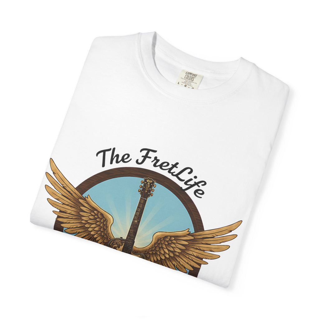 Winged Guitar T-shirt - The Fret Life Logo, Music Lover Gift