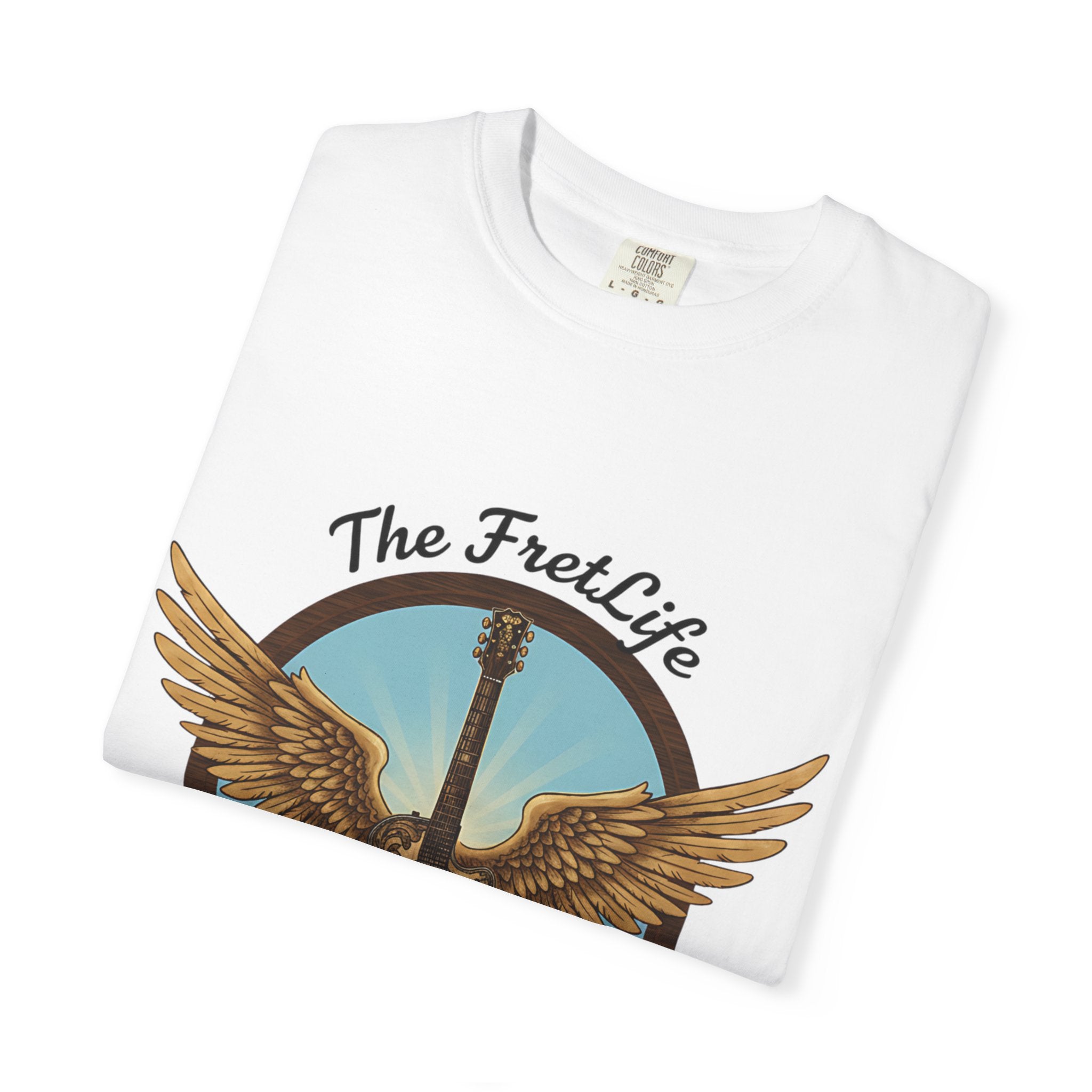Winged Guitar T-shirt - The Fret Life Logo, Music Lover Gift