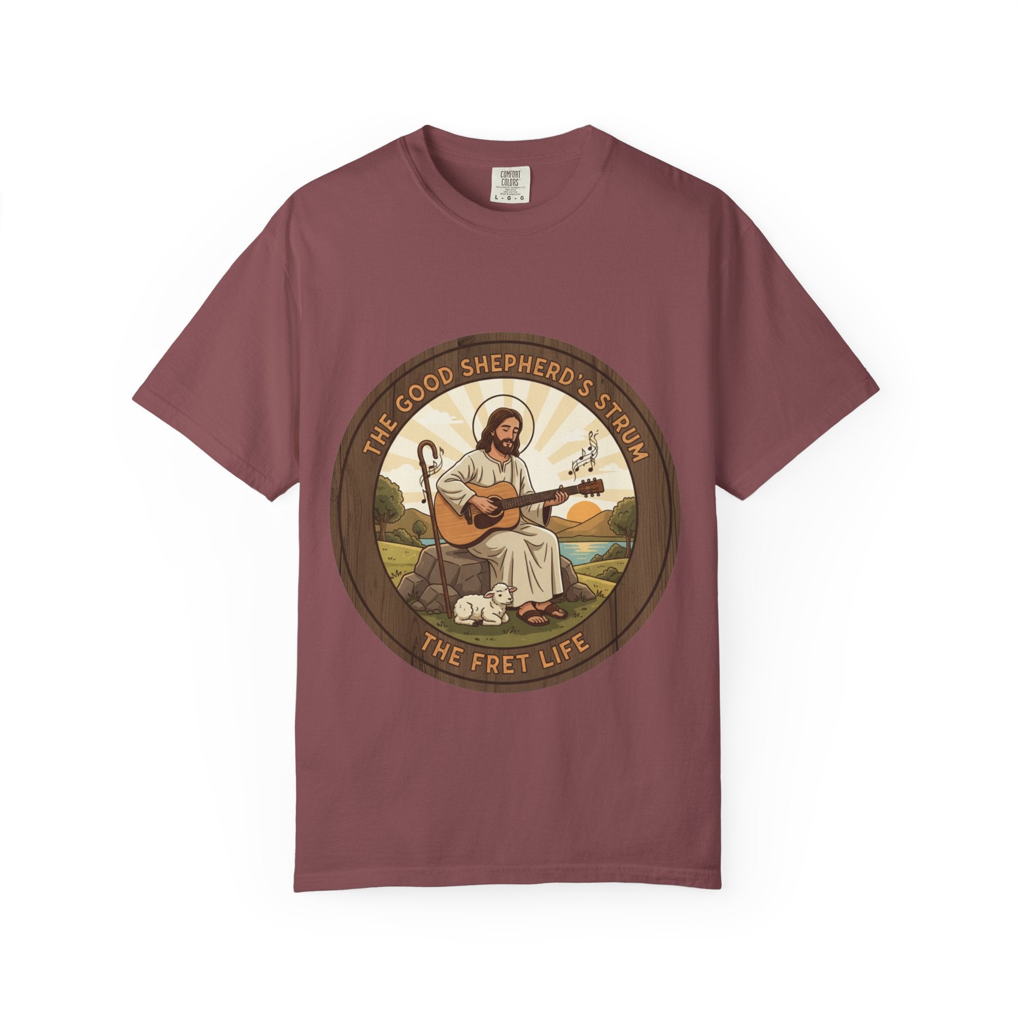 The Good Shepherd's Strum T-Shirt: Led by the Ultimate Musician.