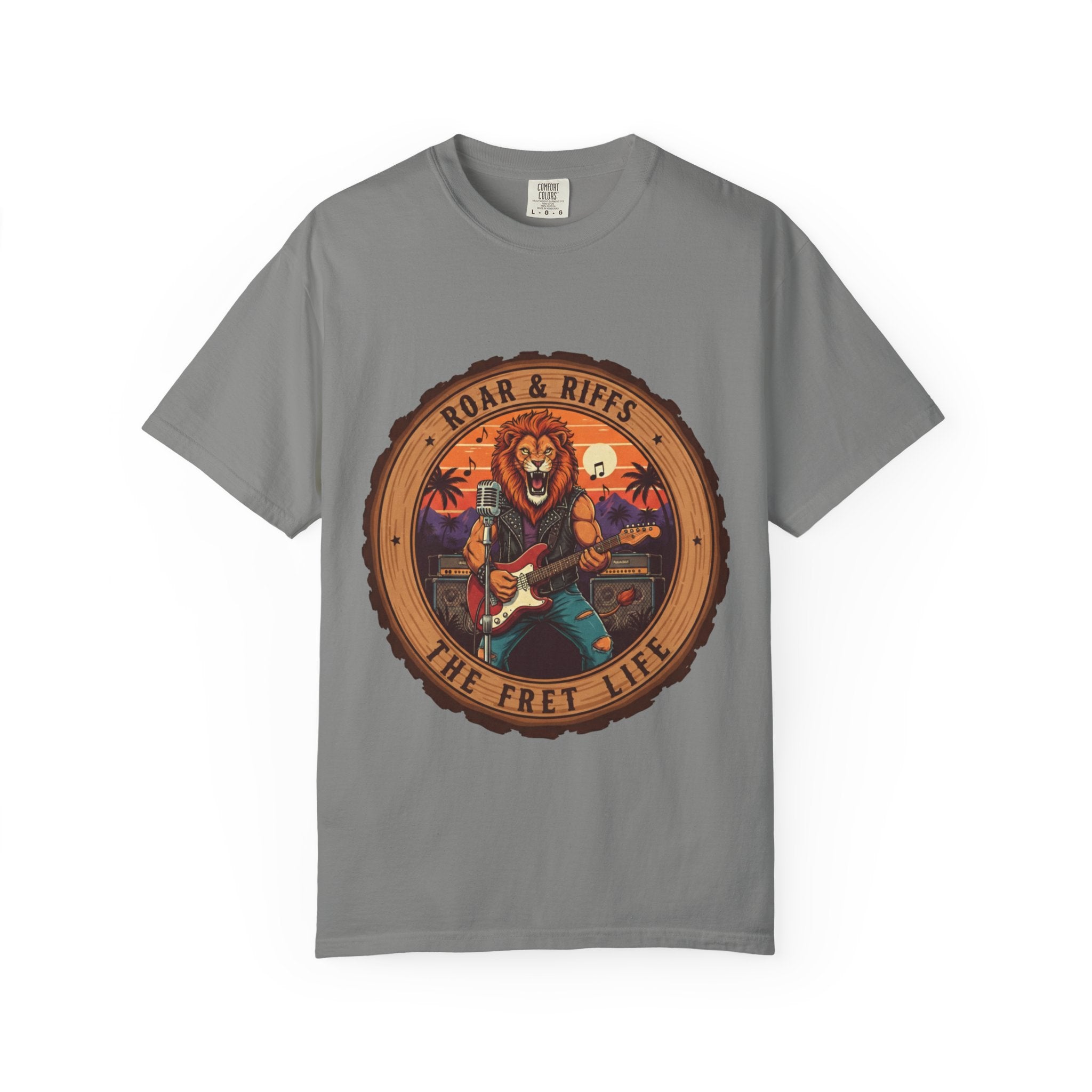 Roar & Riffs: The Lion Rock Star Fret Life Tee
