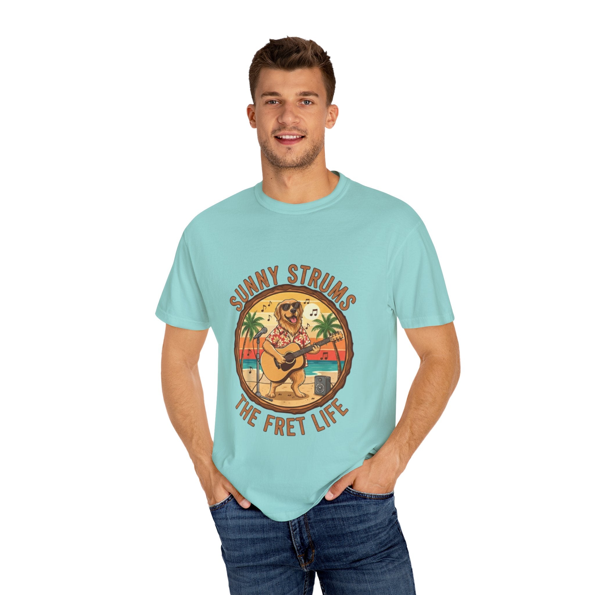 Sunny Strums: Golden Retriever Acoustic Serenade Tee
