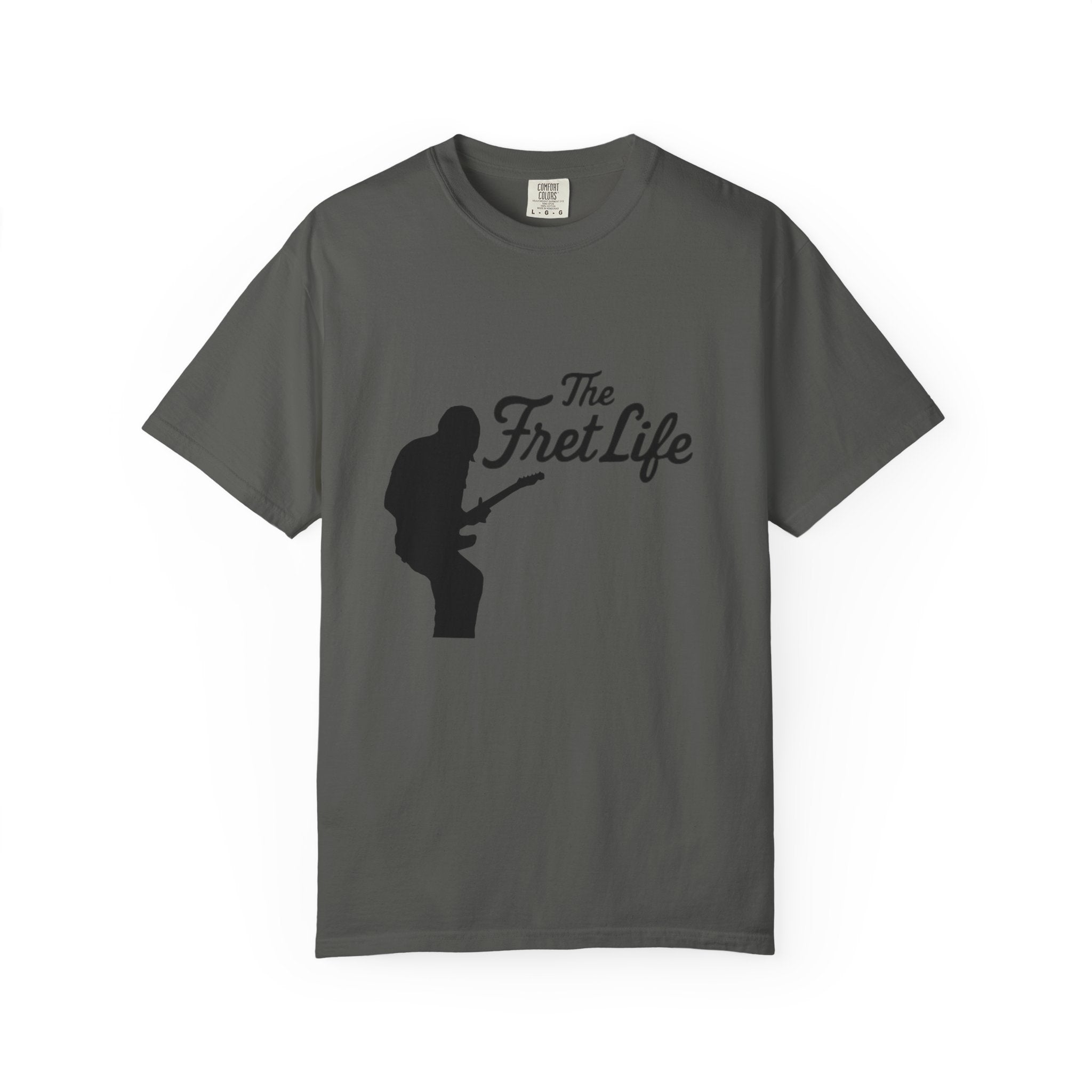 Guitar Player T-shirt with The Fret Life Logo