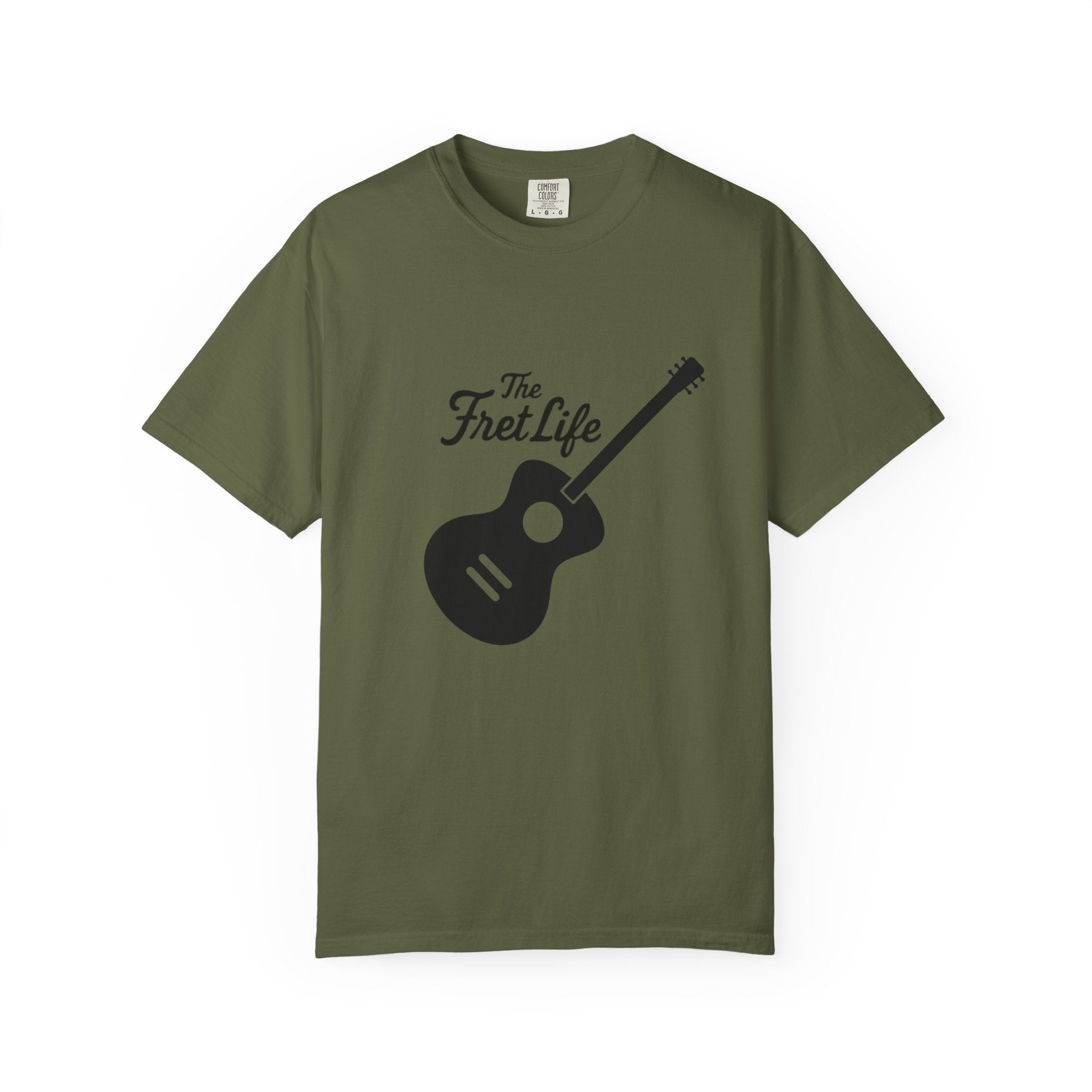 Acoustic Guitar, The Fret Life, Unisex Garment-Dyed T-shirt