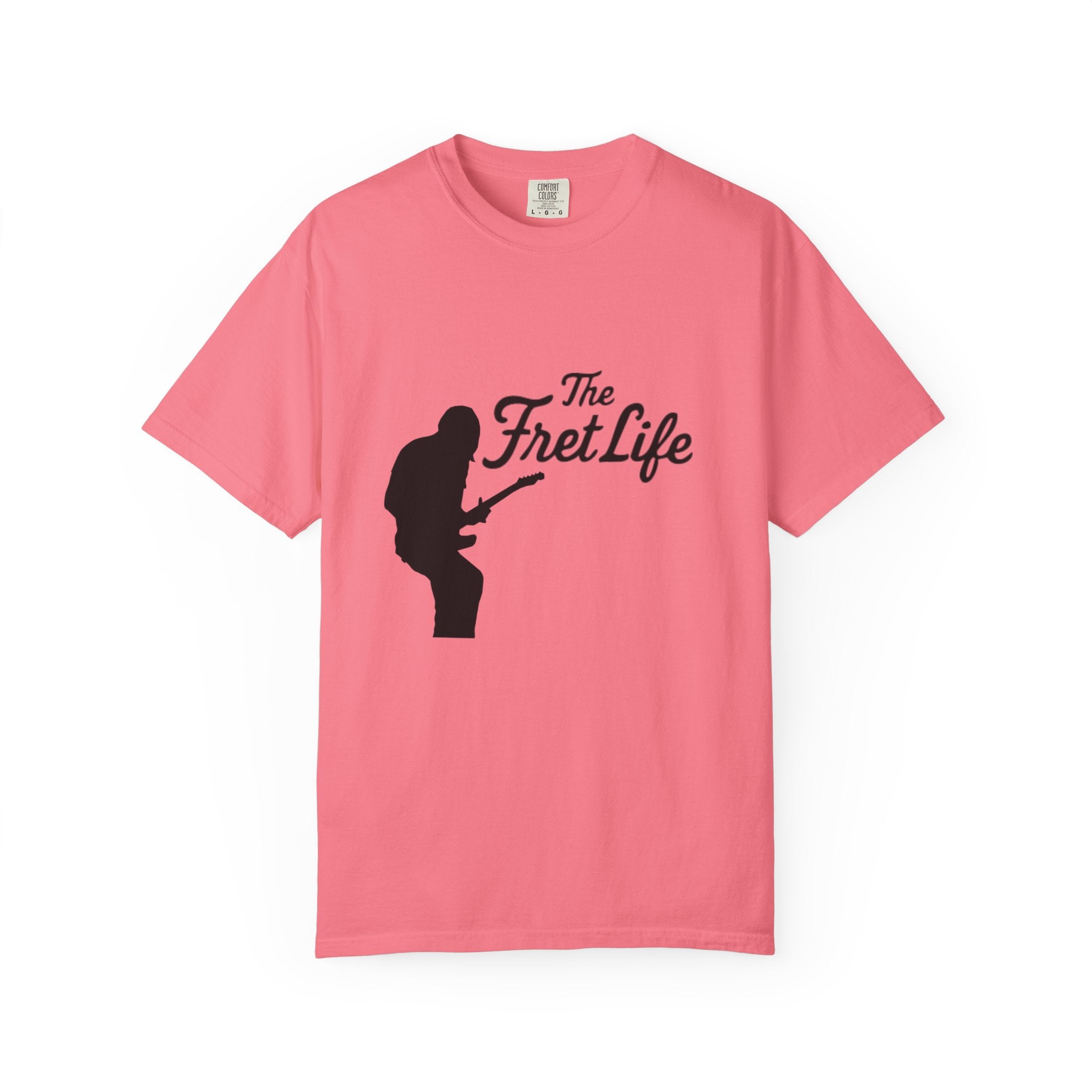 Guitar Player T-shirt with The Fret Life Logo