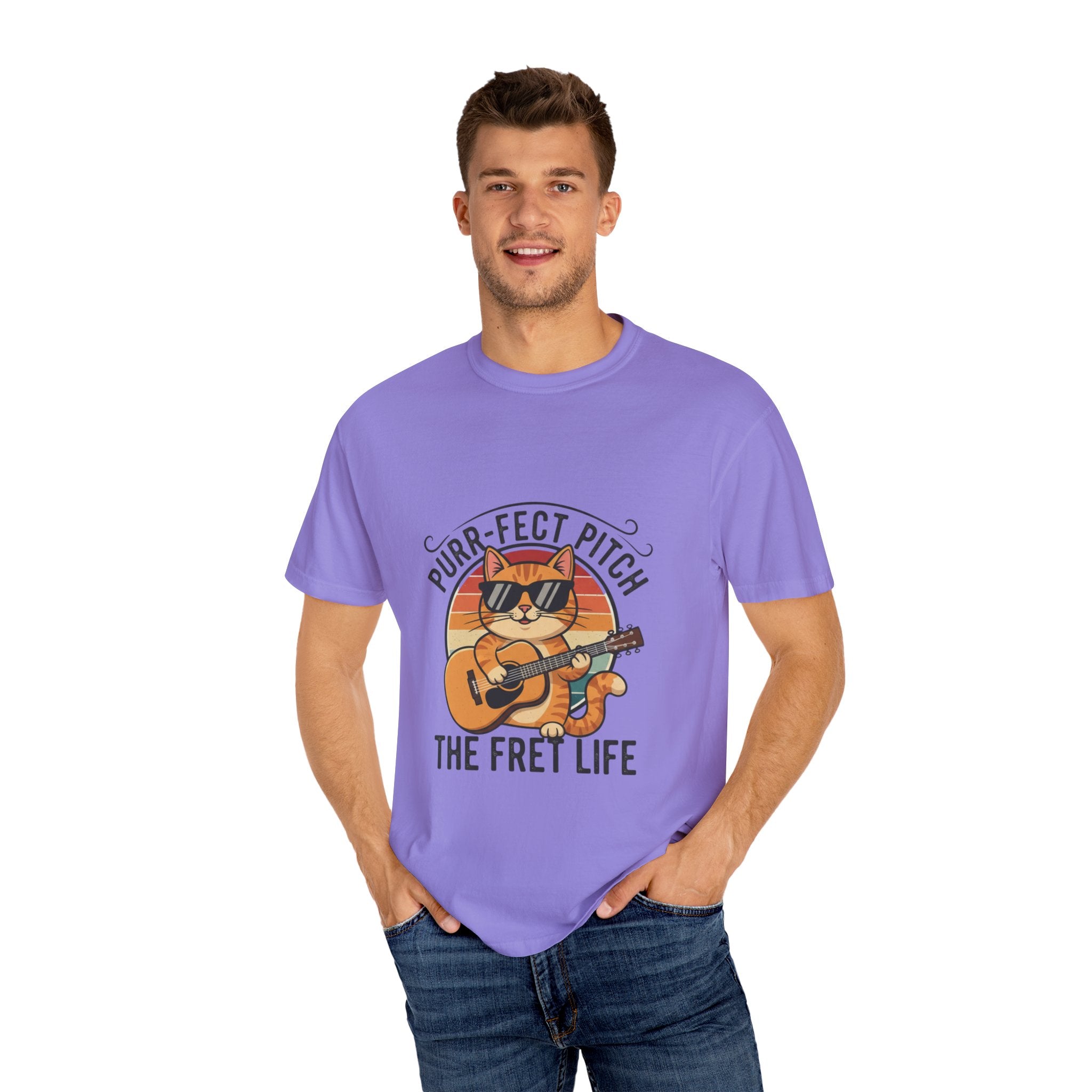 Purr-Fect Pitch: The Cool Cat Fret Life Tee