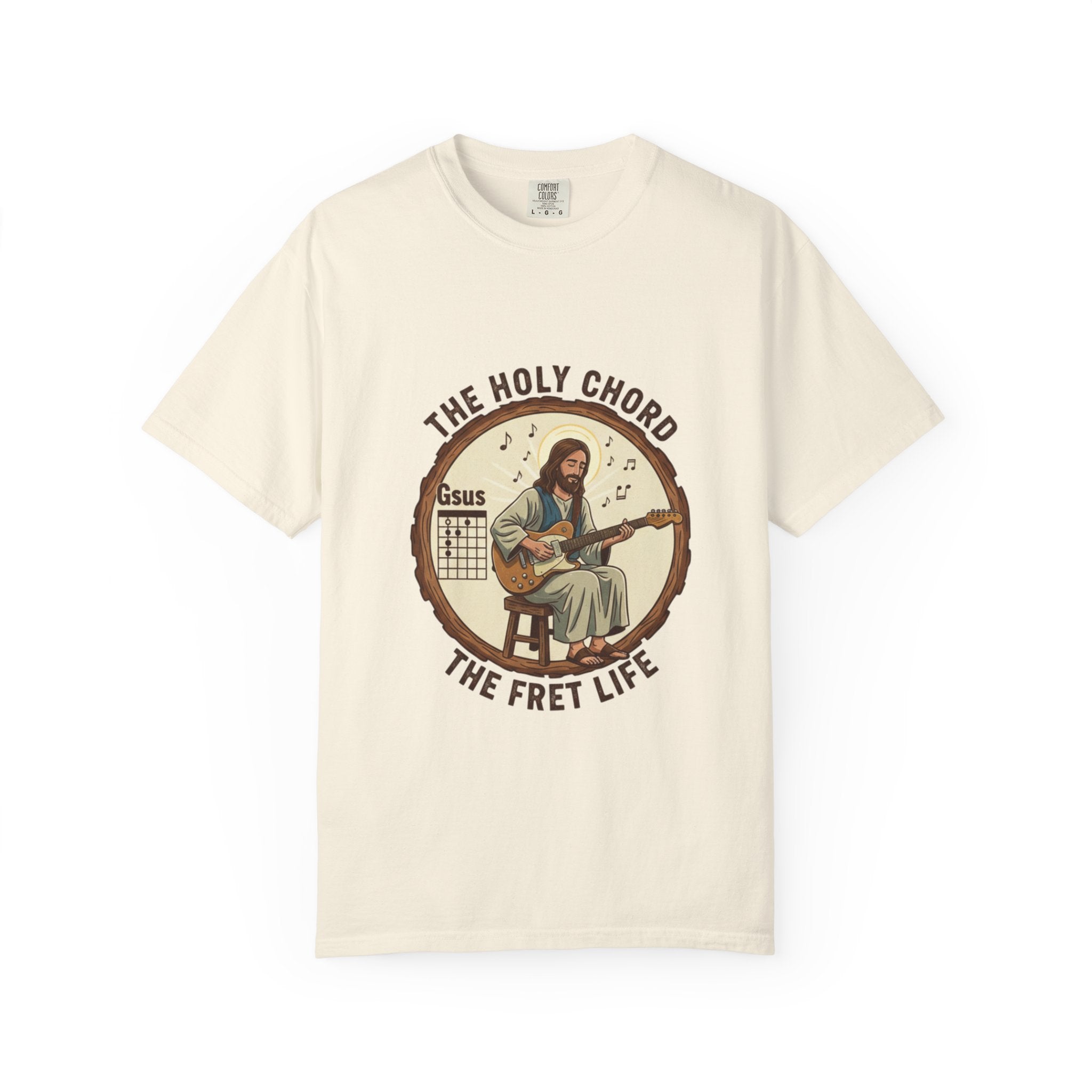 The Holy Chord Gsus T-Shirt: Faith, Music, and the Fret Life.