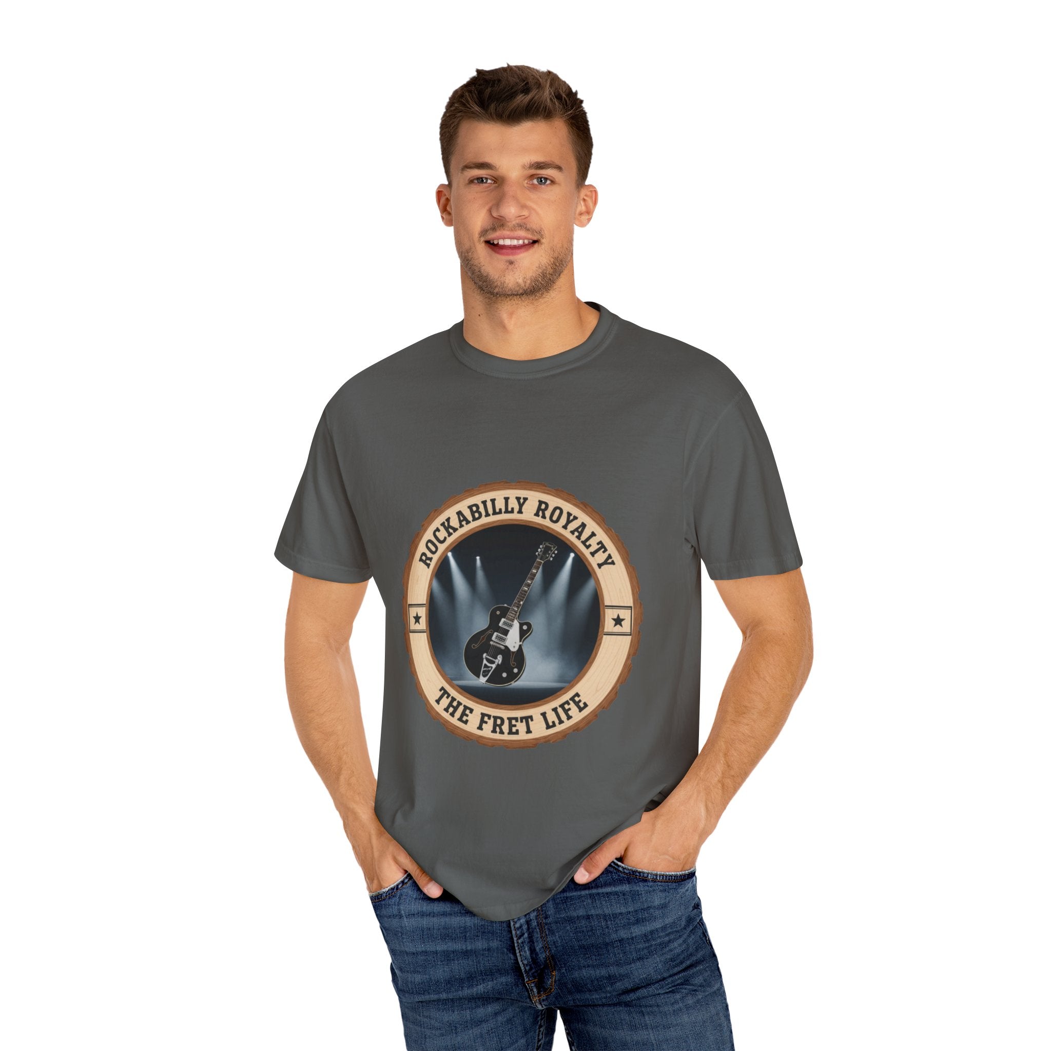 Rockabilly Royalty Tee | Gretsch Duo Jet Falcon Electric Guitar Shirt