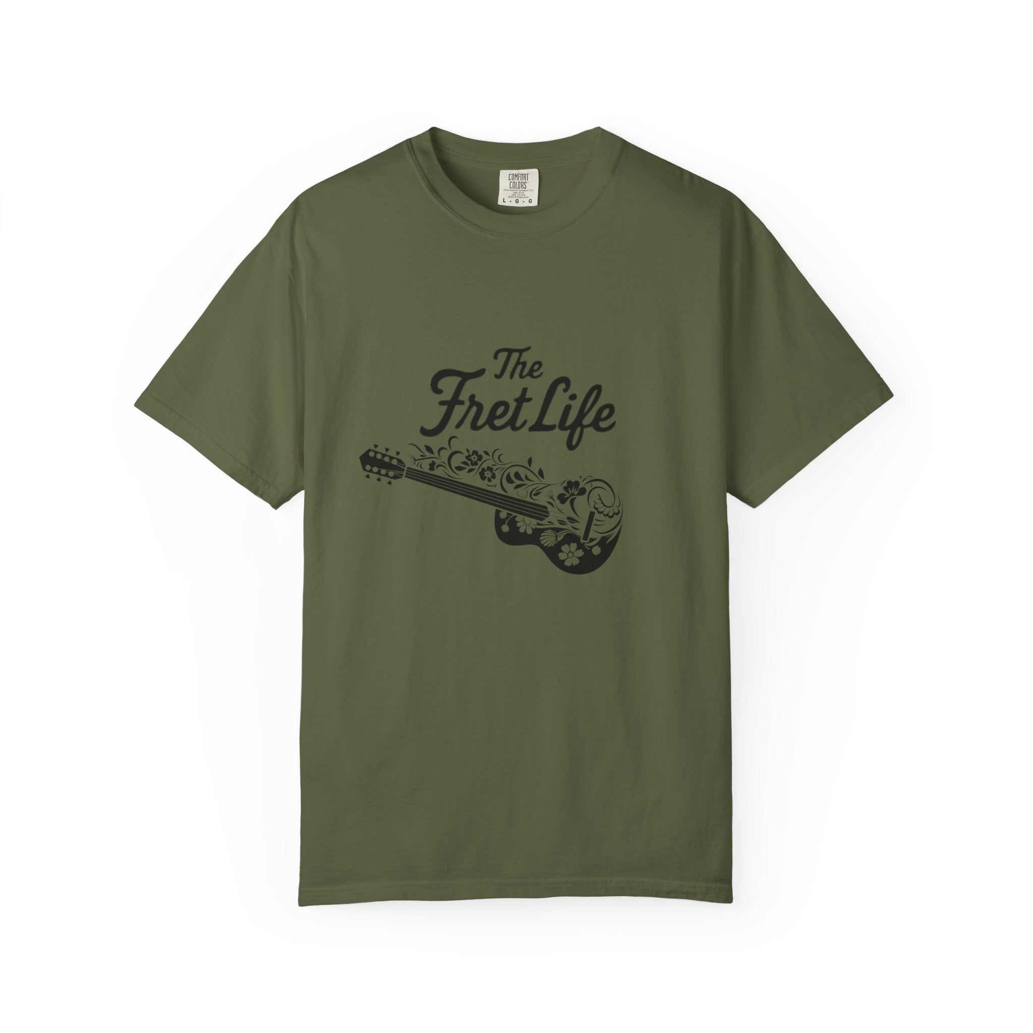 T-shirt - Flower Guitar 'The Fret Life' Subtle Design - Music and Guitar Lover Gift
