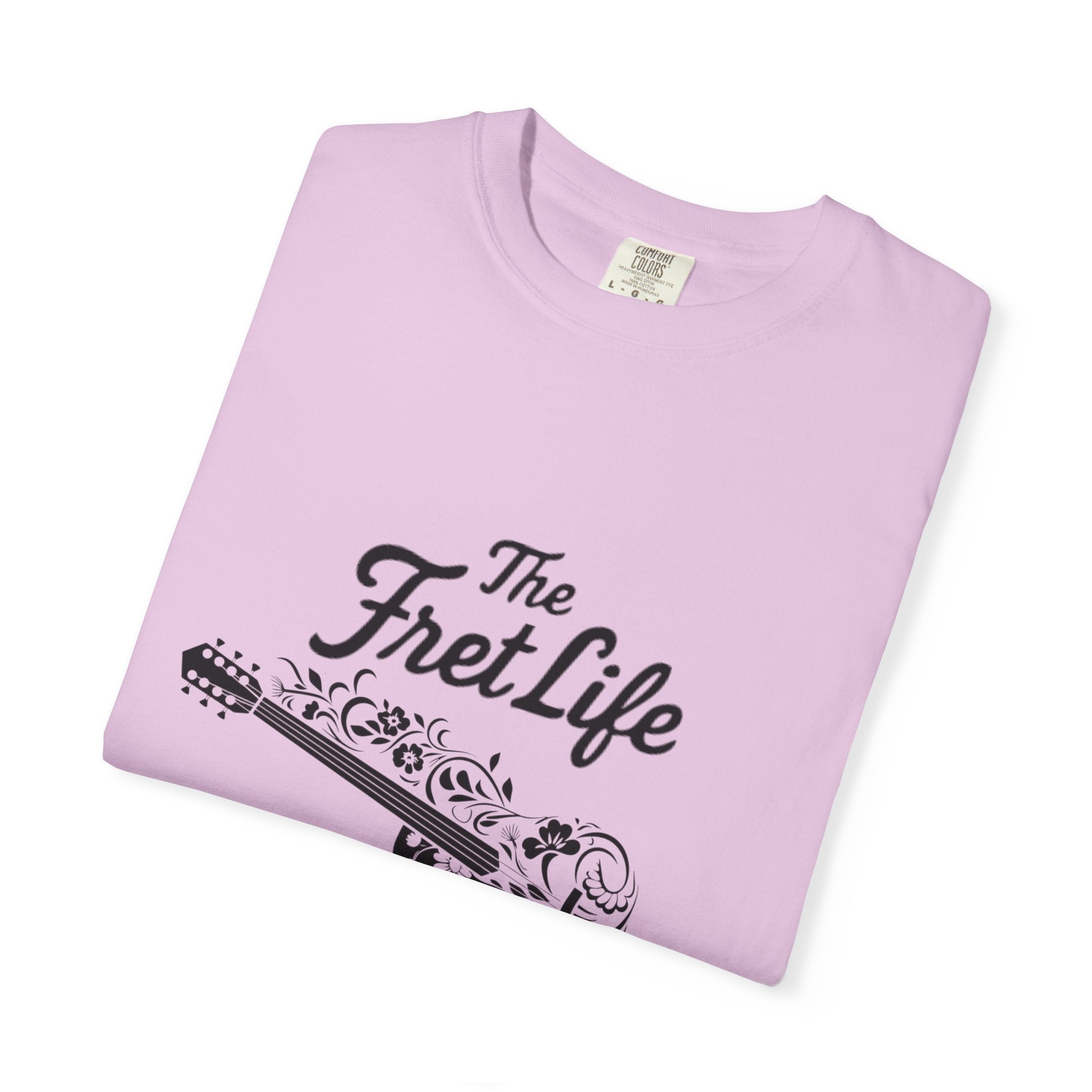 T-shirt - Flower Guitar 'The Fret Life' Subtle Design - Music and Guitar Lover Gift