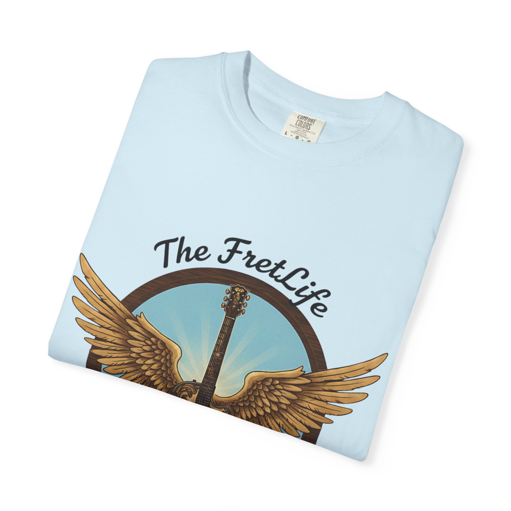 Winged Guitar T-shirt - The Fret Life Logo, Music Lover Gift