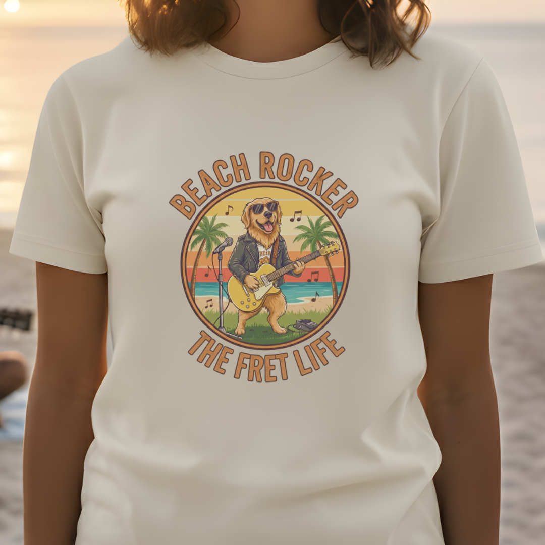 Beach Rocker: Golden's Sunset Shred Fret Life Tee