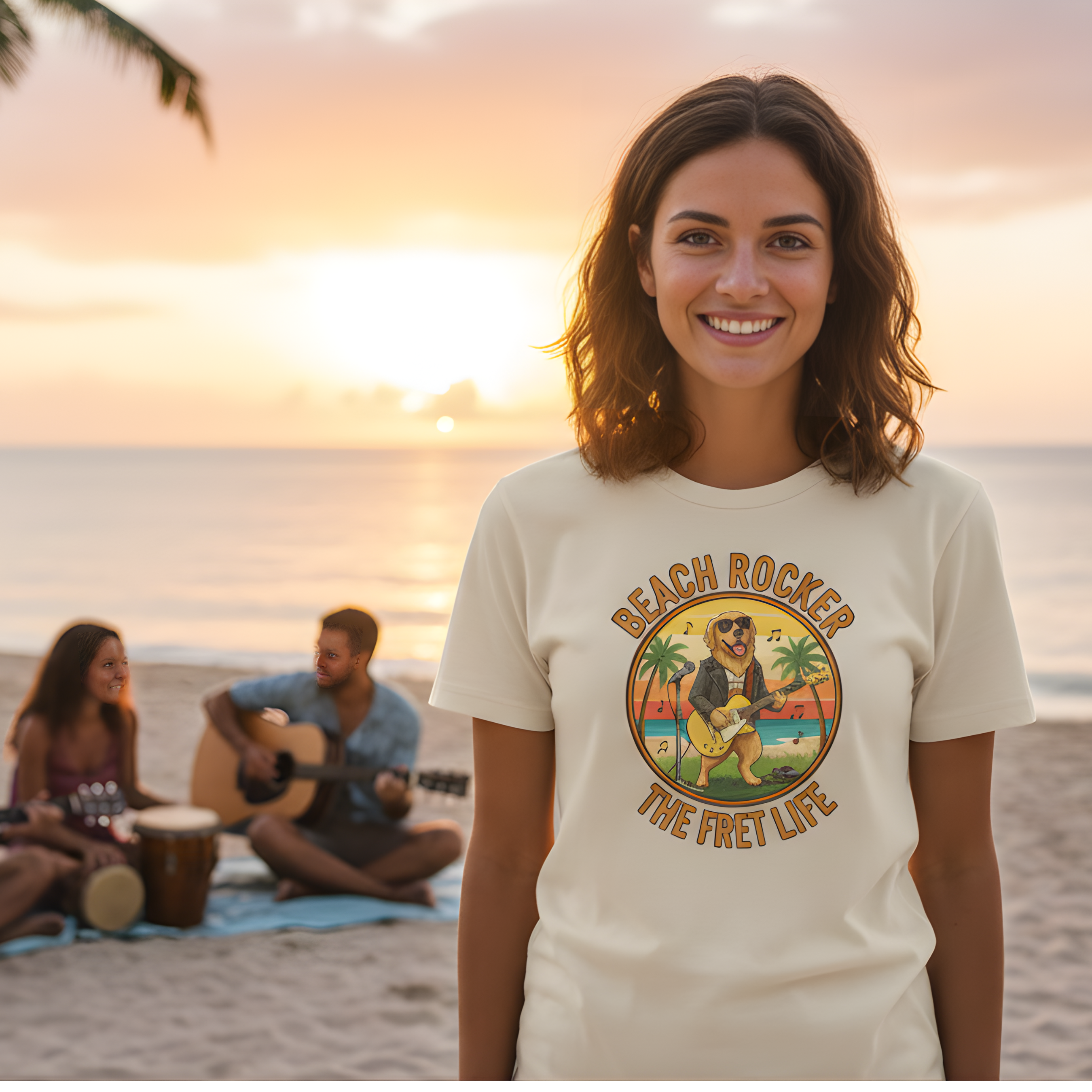Beach Rocker: Golden's Sunset Shred Fret Life Tee