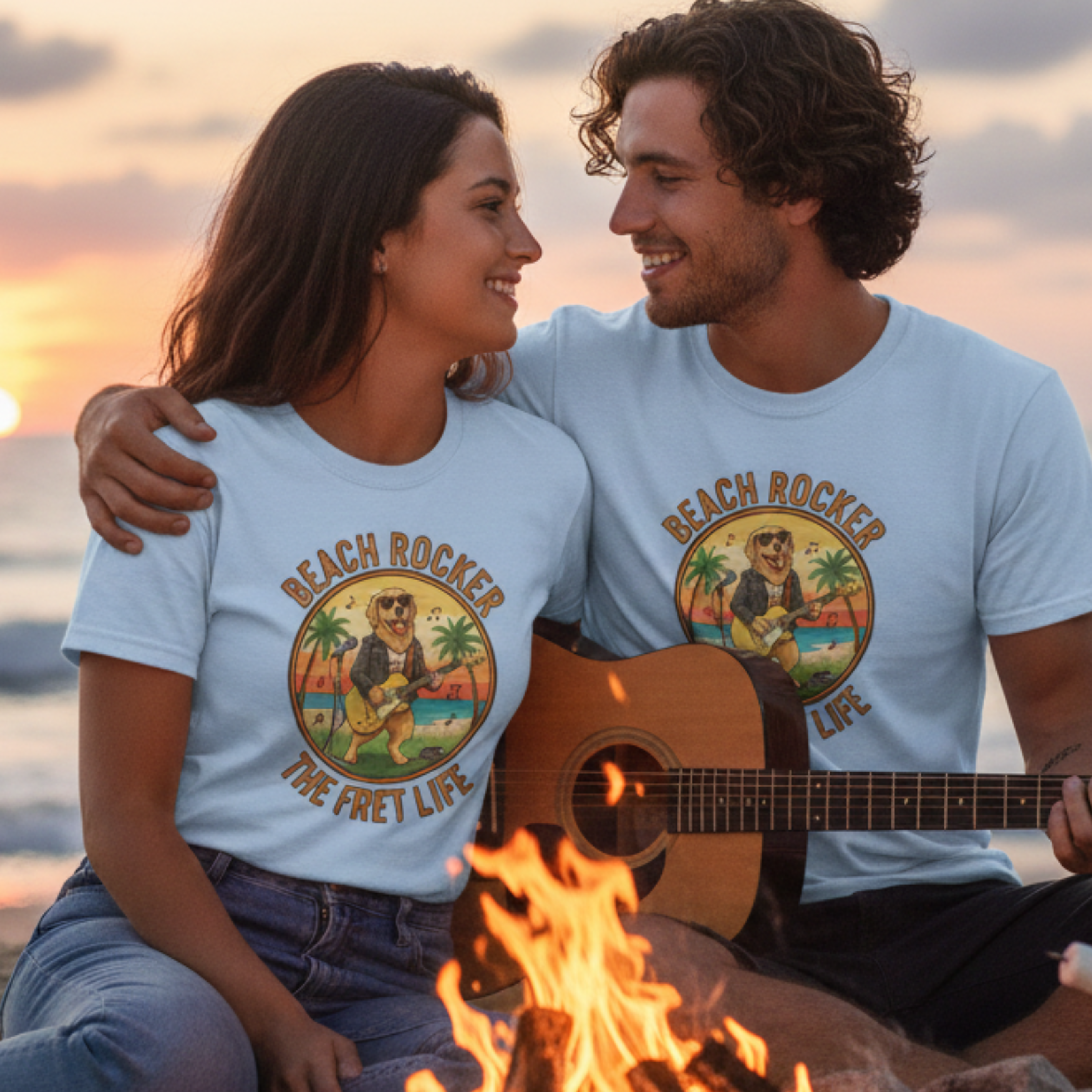Beach Rocker: Golden's Sunset Shred Fret Life Tee
