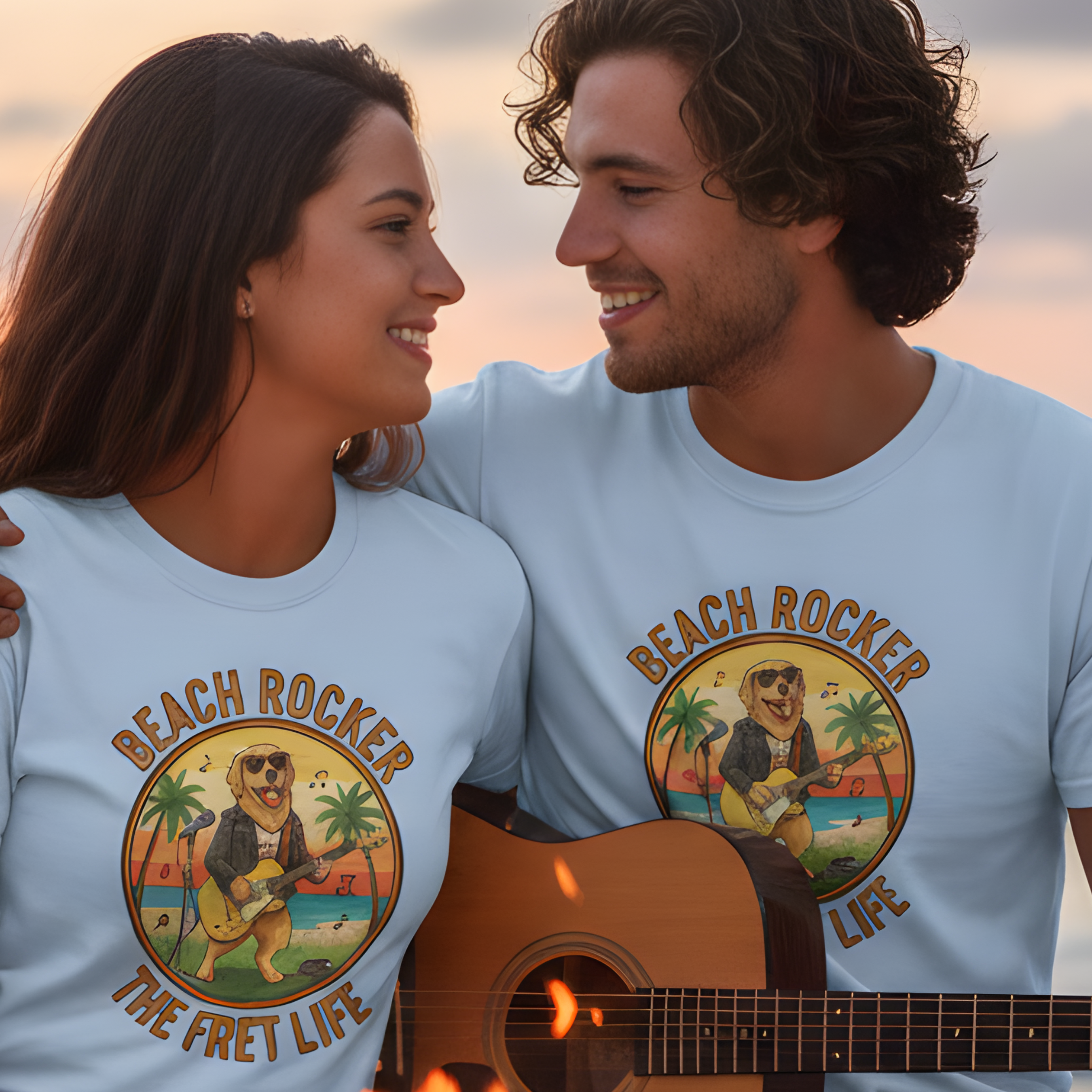 Beach Rocker: Golden's Sunset Shred Fret Life Tee