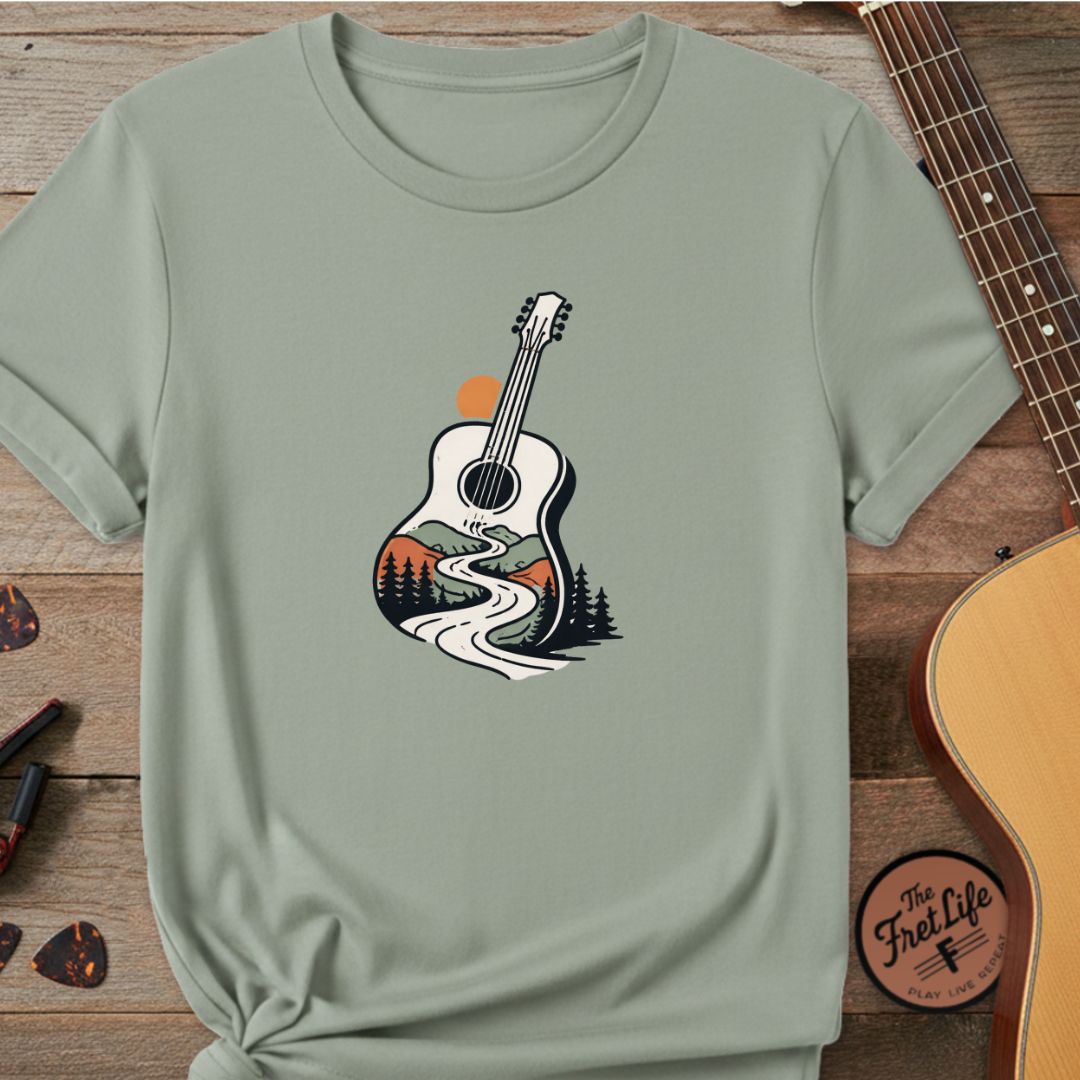 The Wanderer’s Path Tee | Scenic Road & Mountain Acoustic Design
