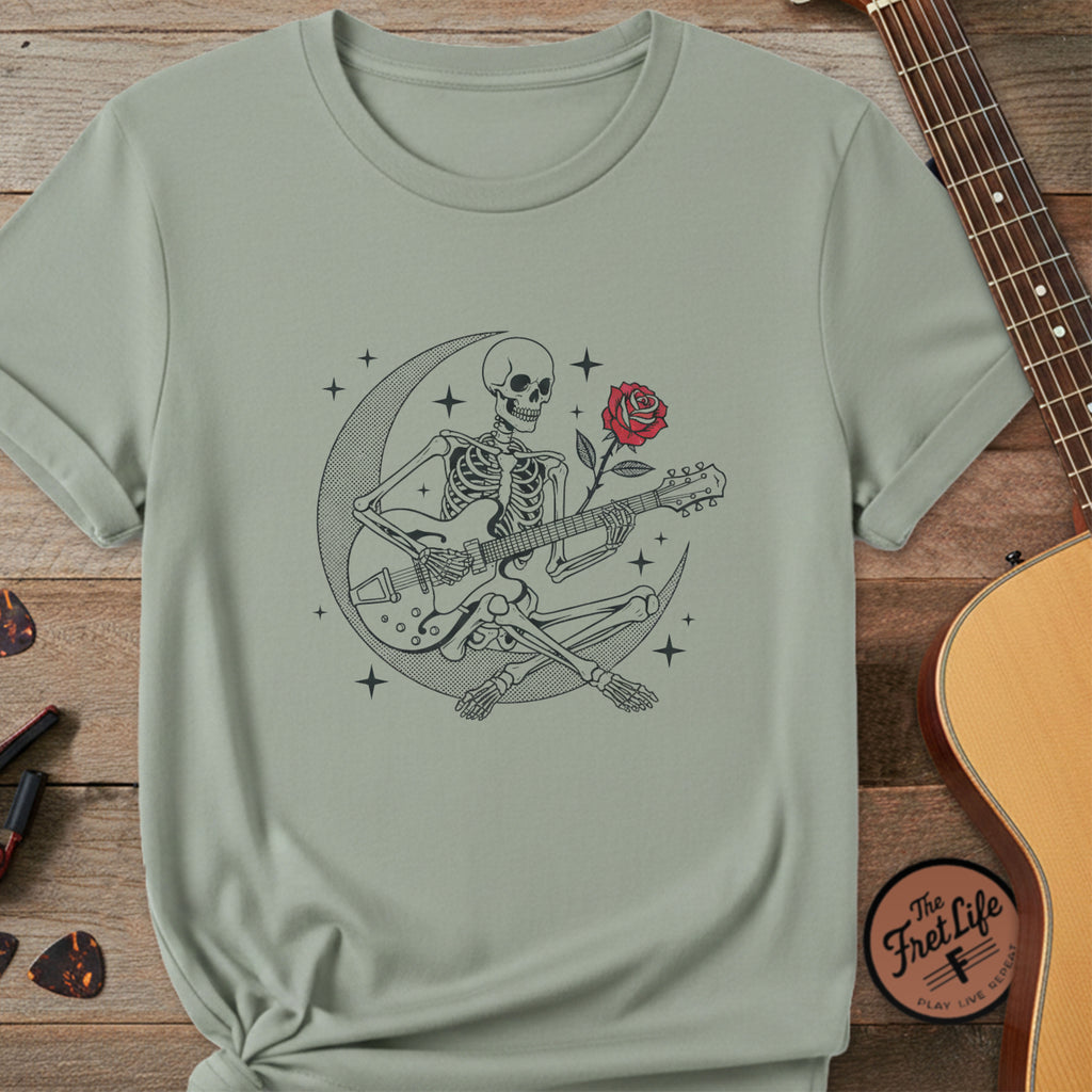 Flower Skeleton on Moon | Premium Tee