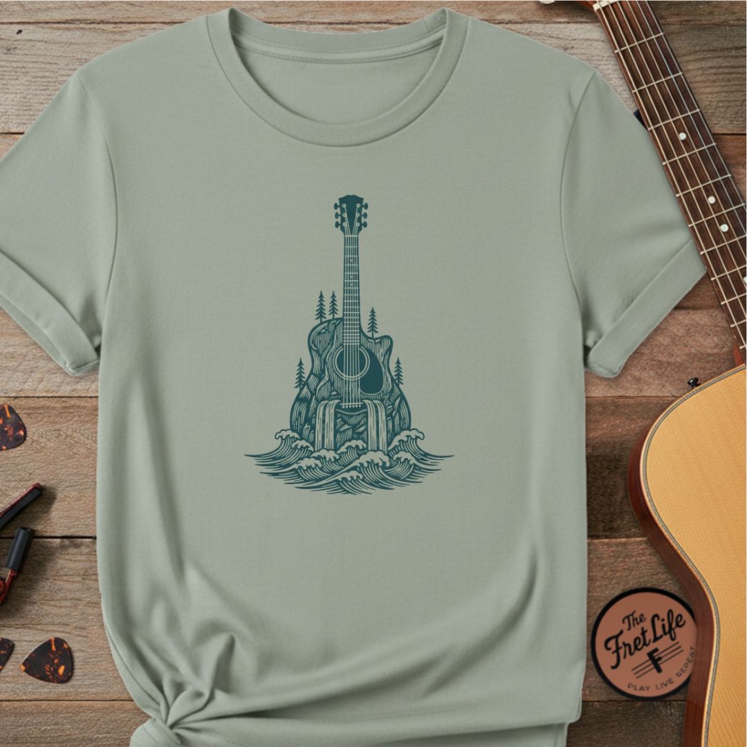 The Cascade Cutaway Tee | Waterfall & Mountain River Design