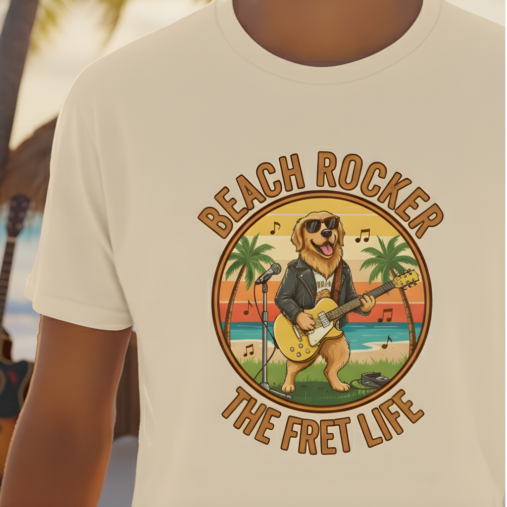 Beach Rocker: Golden's Sunset Shred Fret Life Tee
