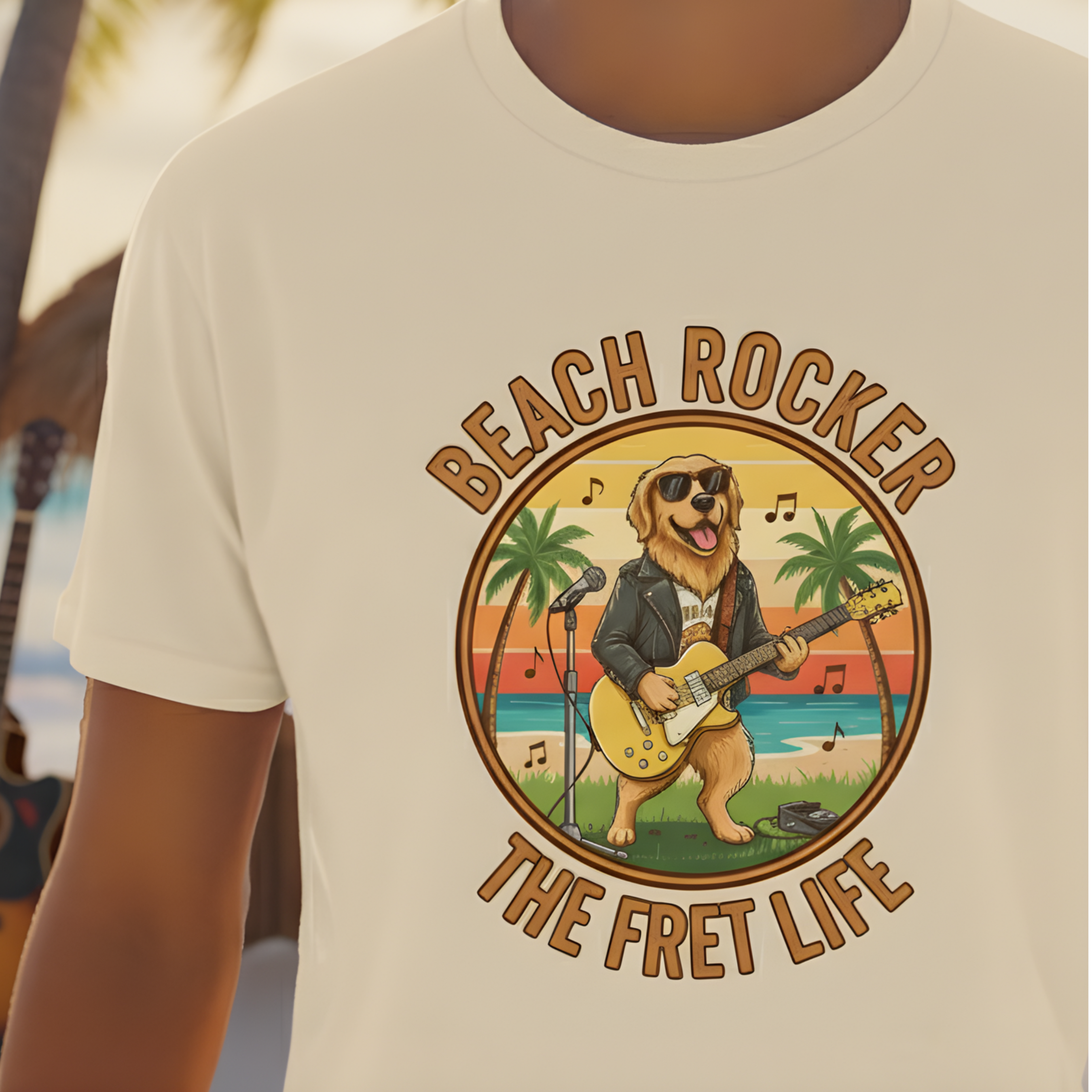 Beach Rocker: Golden's Sunset Shred Fret Life Tee