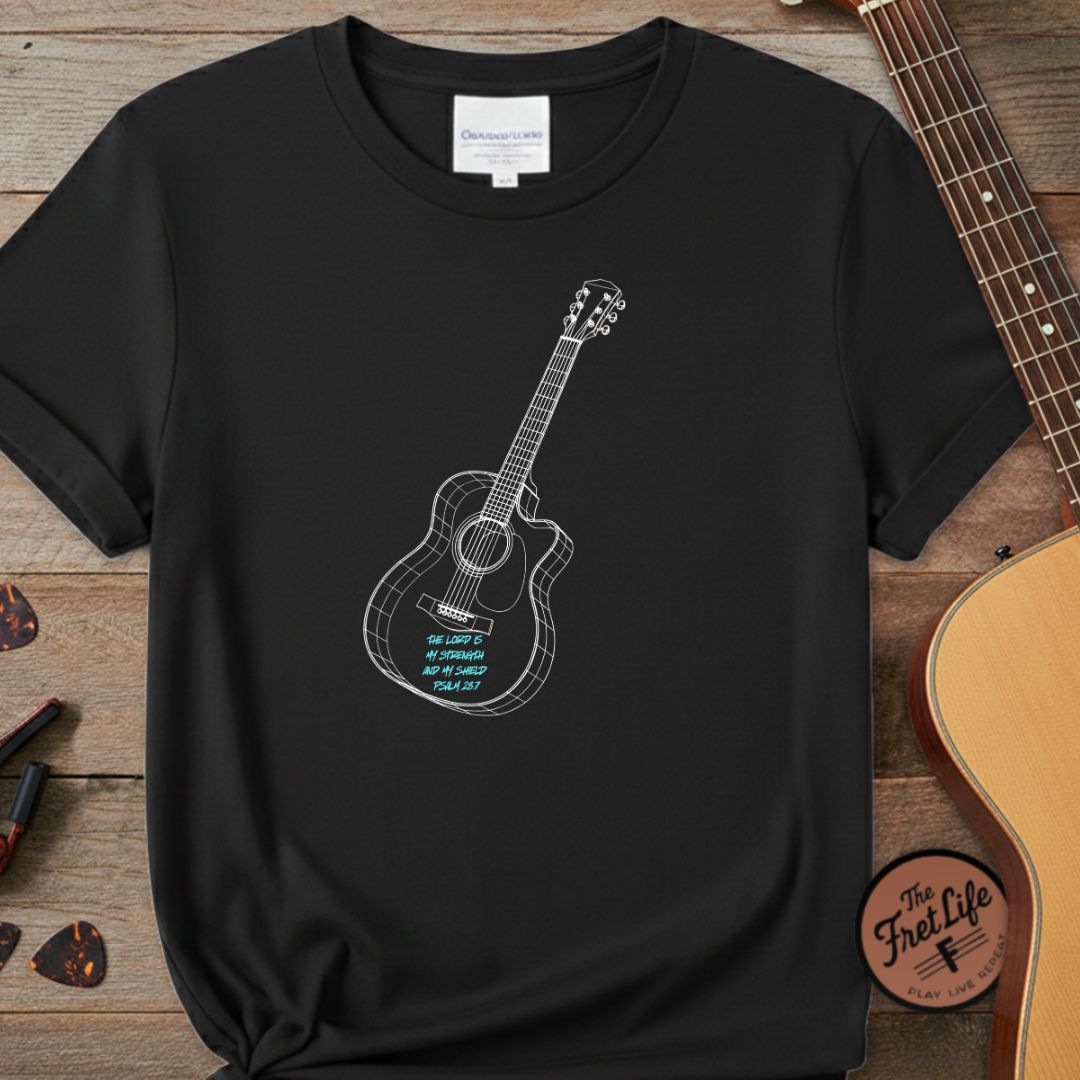 3D Guitar | The Lord is My Strength Premium Tee