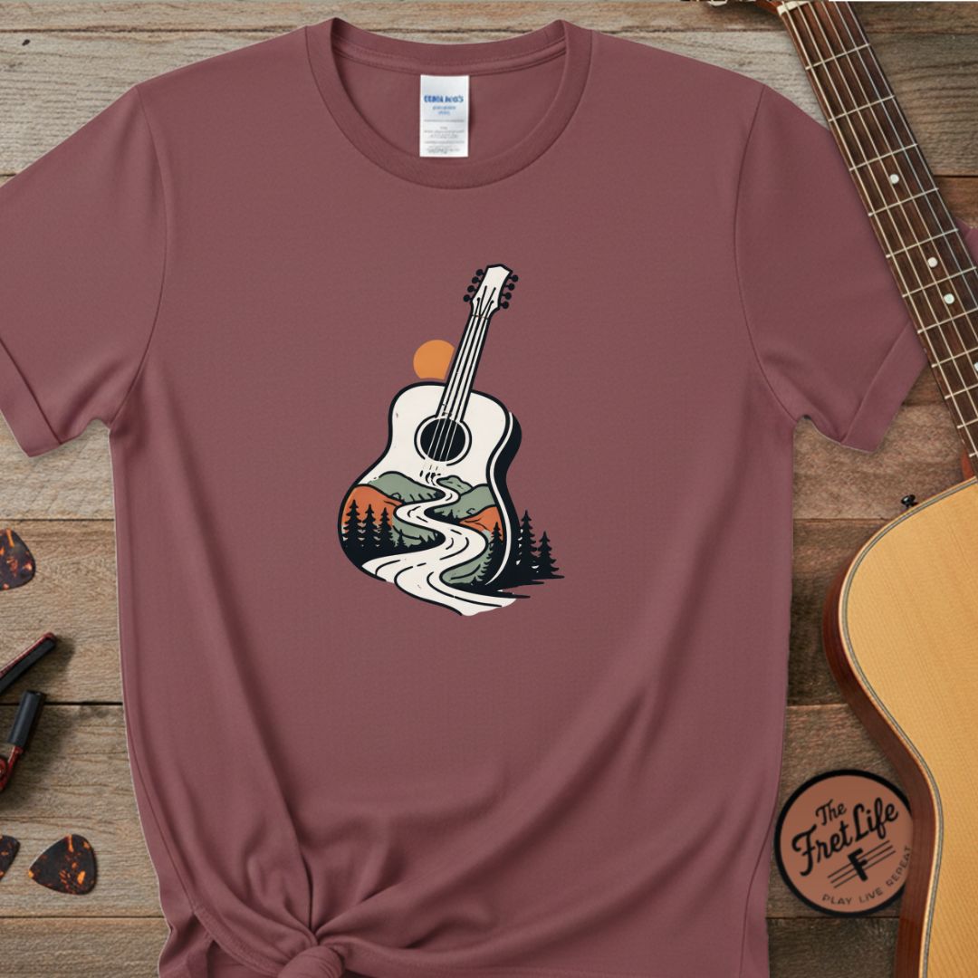 The Wanderer’s Path Tee | Scenic Road & Mountain Acoustic Design