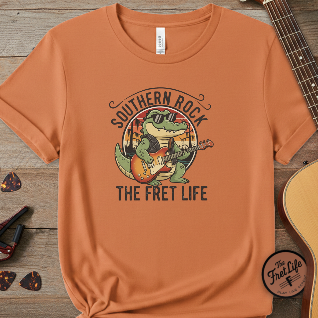 Southern Rock Gator: The Fret Life Swamp Jam Tee