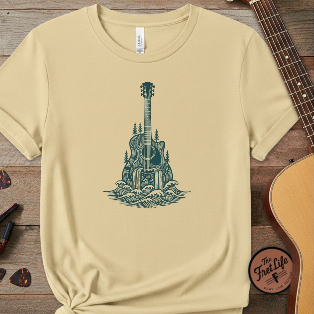 The Cascade Cutaway Tee | Waterfall & Mountain River Design