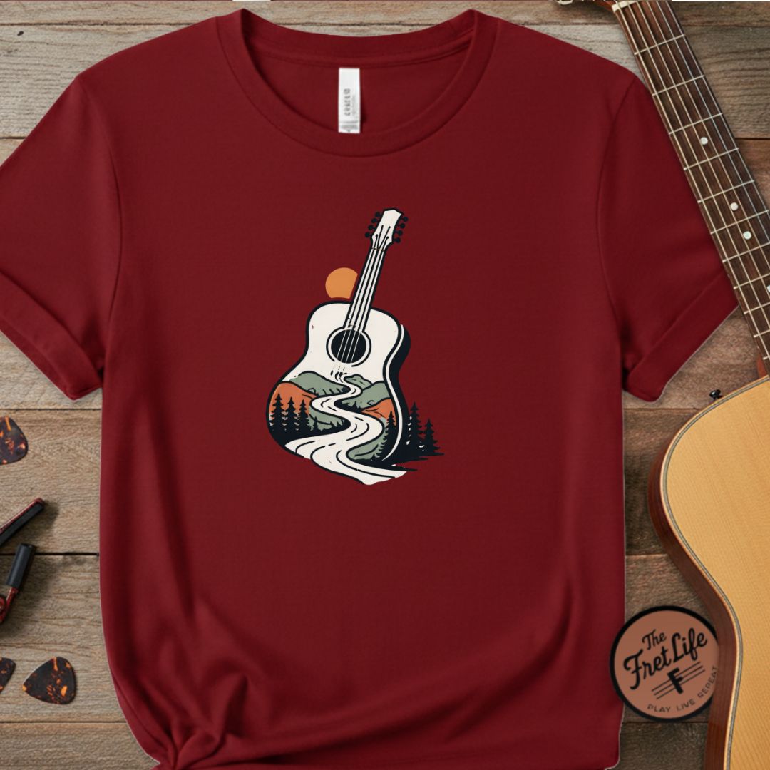 The Wanderer’s Path Tee | Scenic Road & Mountain Acoustic Design