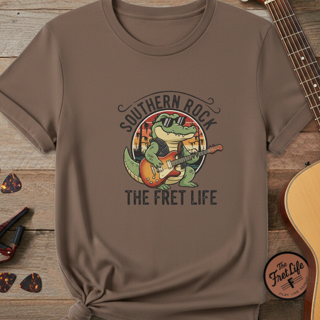Southern Rock Gator: The Fret Life Swamp Jam Tee