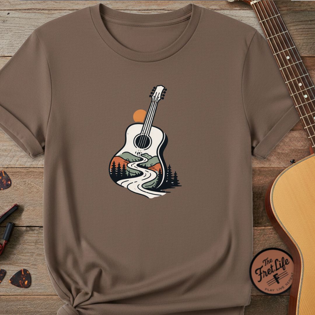 The Wanderer’s Path Tee | Scenic Road & Mountain Acoustic Design