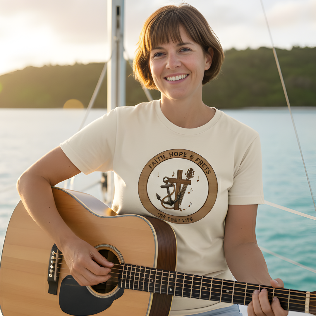 Faith Hope & Frets T-Shirt | Christian Guitar Worship Music Tee