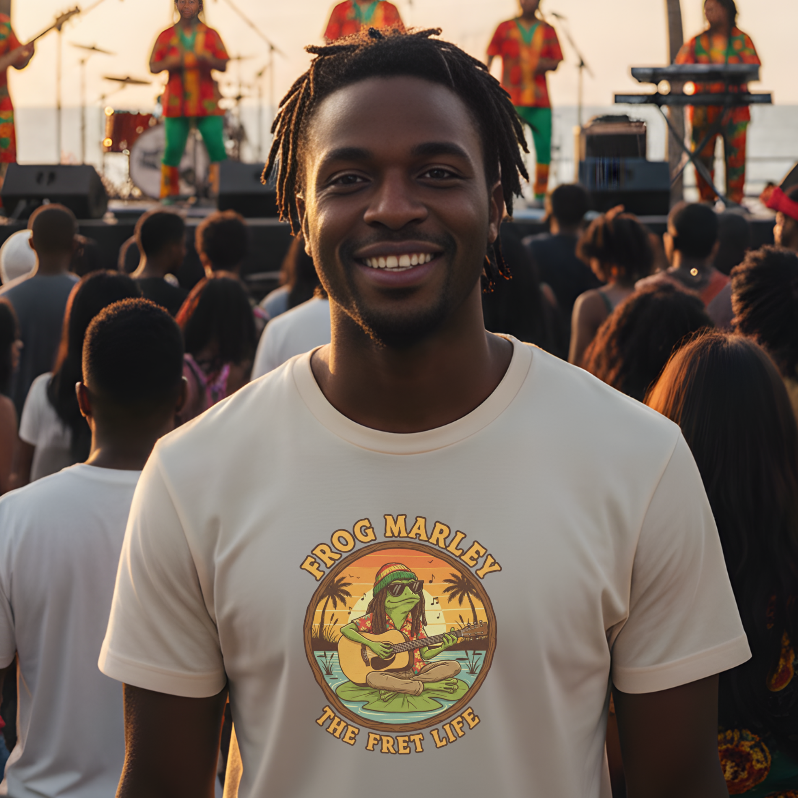 Frog Marley: Reggae Ribbit Rhythms Fret Life Tee