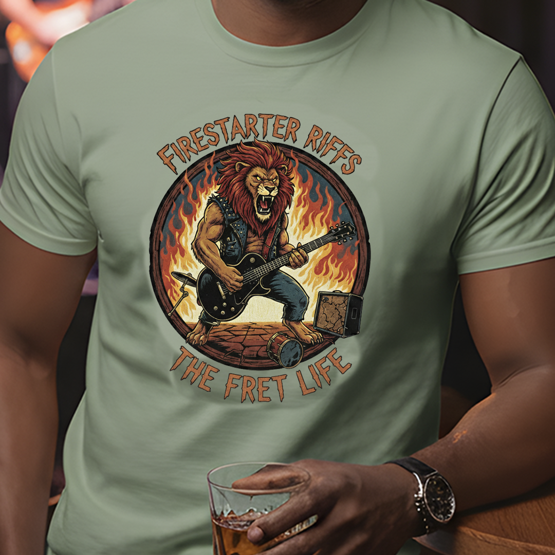 Firestarter Riffs: The Lion Rocker T-Shirt
