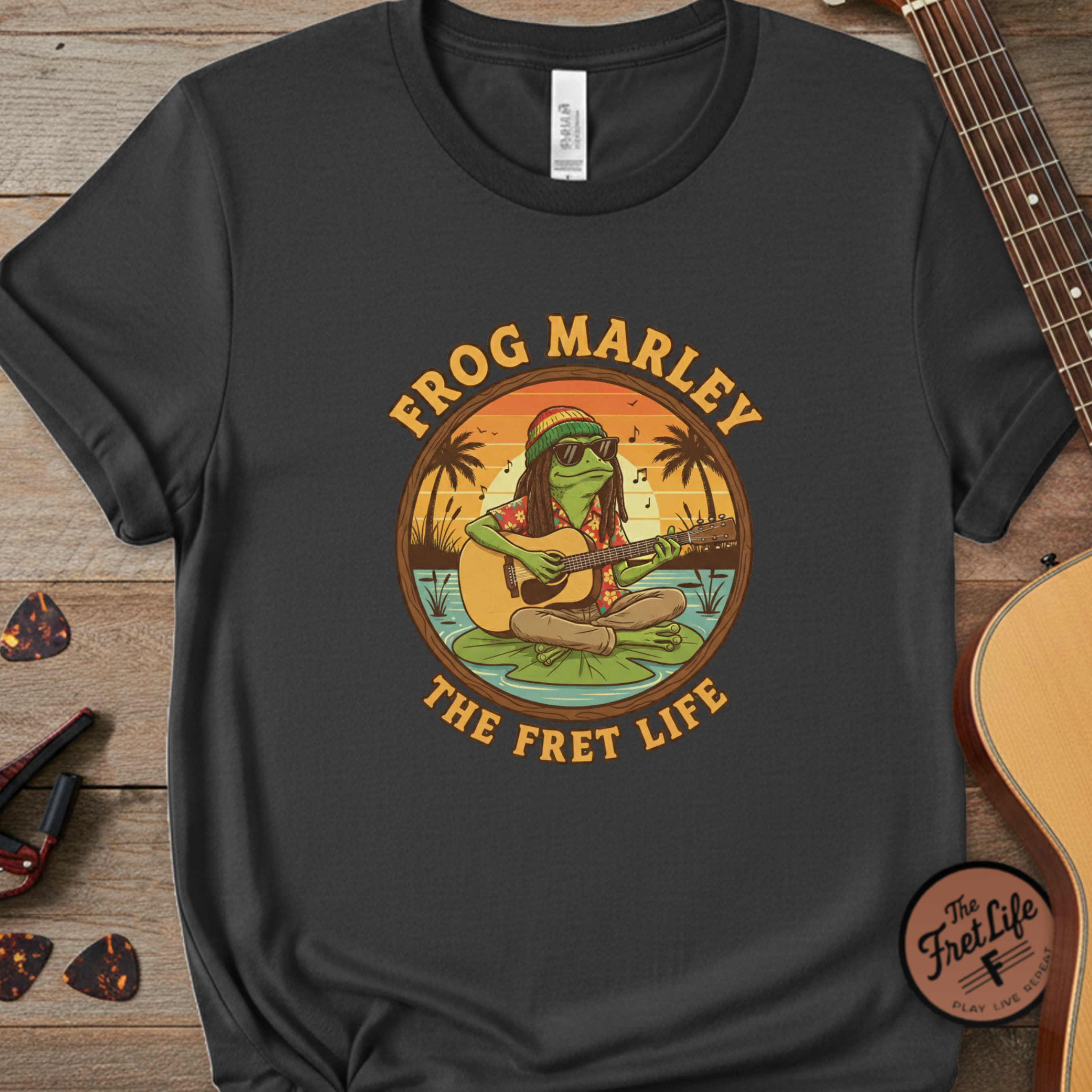 Frog Marley: Reggae Ribbit Rhythms Fret Life Tee