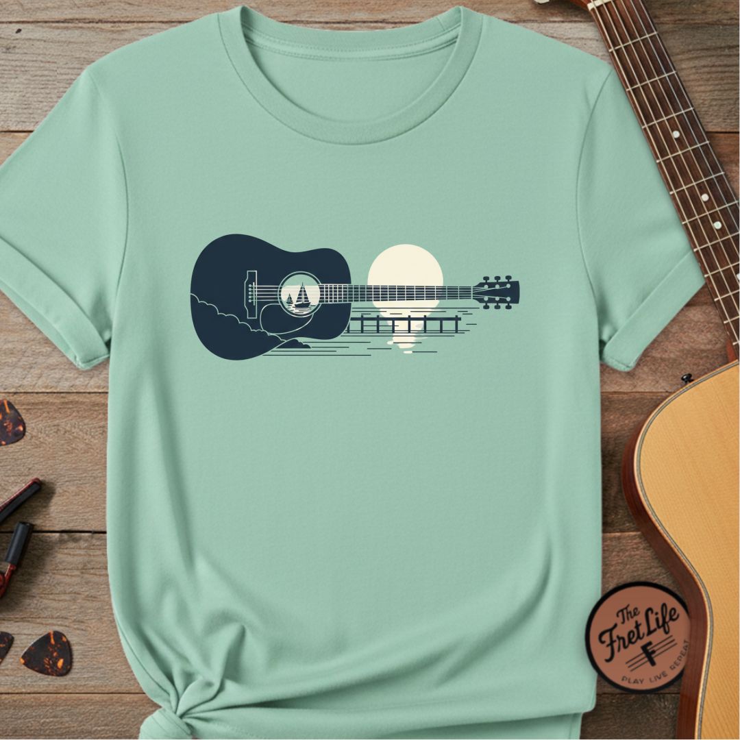 The Harbor Sunset Tee | Nautical Sailboat Acoustic Design