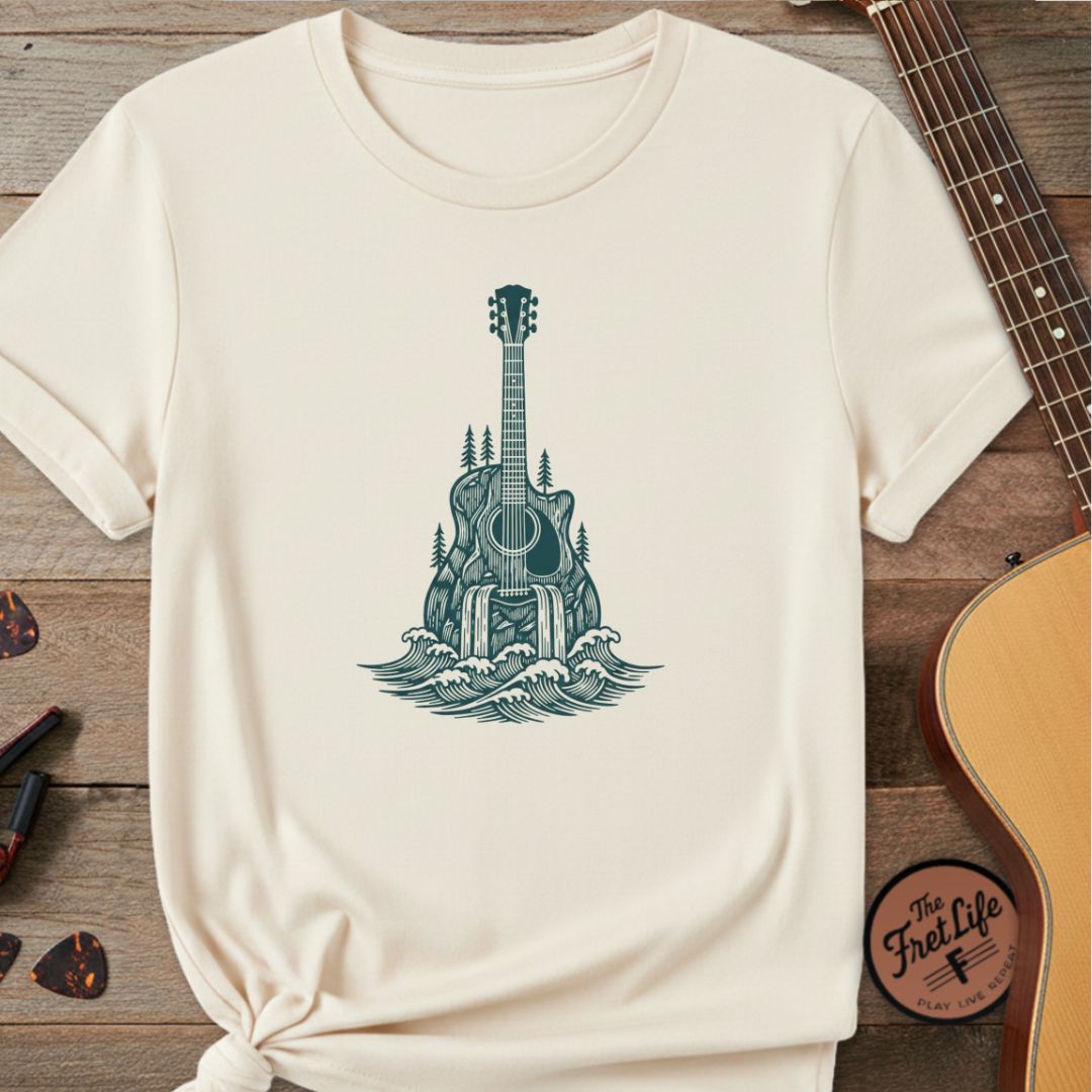 The Cascade Cutaway Tee | Waterfall & Mountain River Design