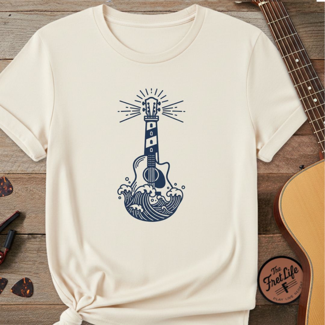 The Beacon Acoustic Tee | Lighthouse & Waves Design