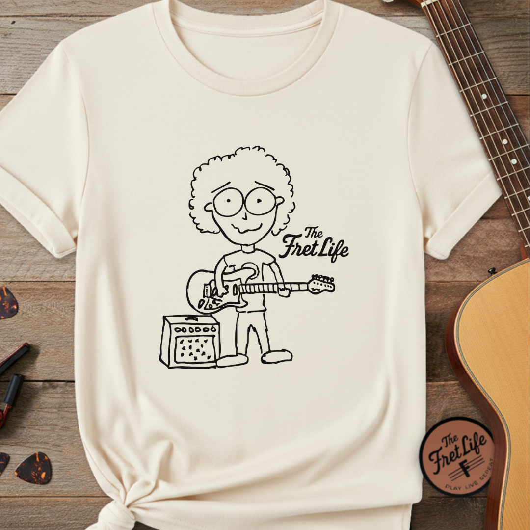 "Electric Eyeball Rocker" Tee: Unplugged & Unhinged Guitarist Graphic