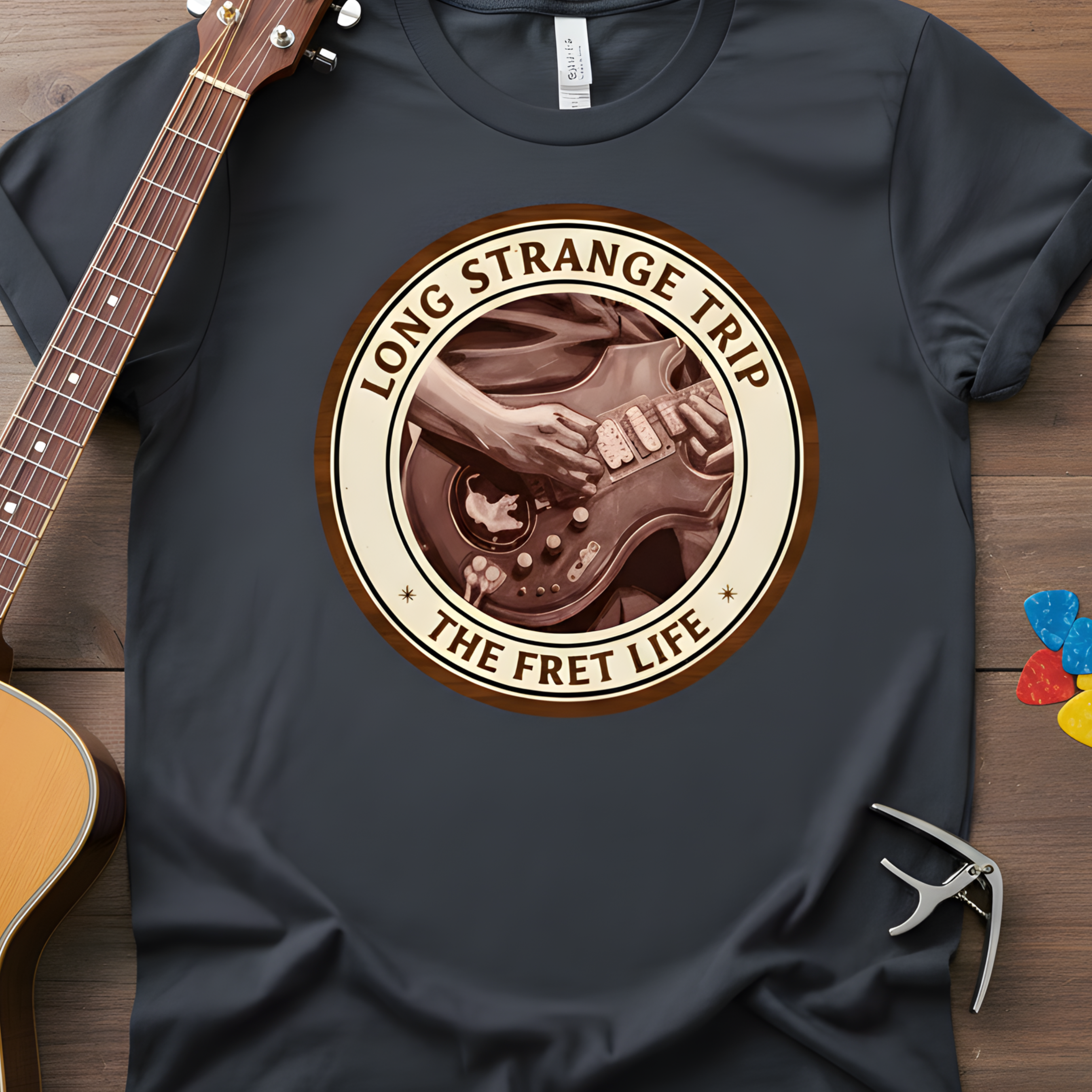 Long Strange Trip T-Shirt | Jerry Garcia Grateful Dead Guitar Tee